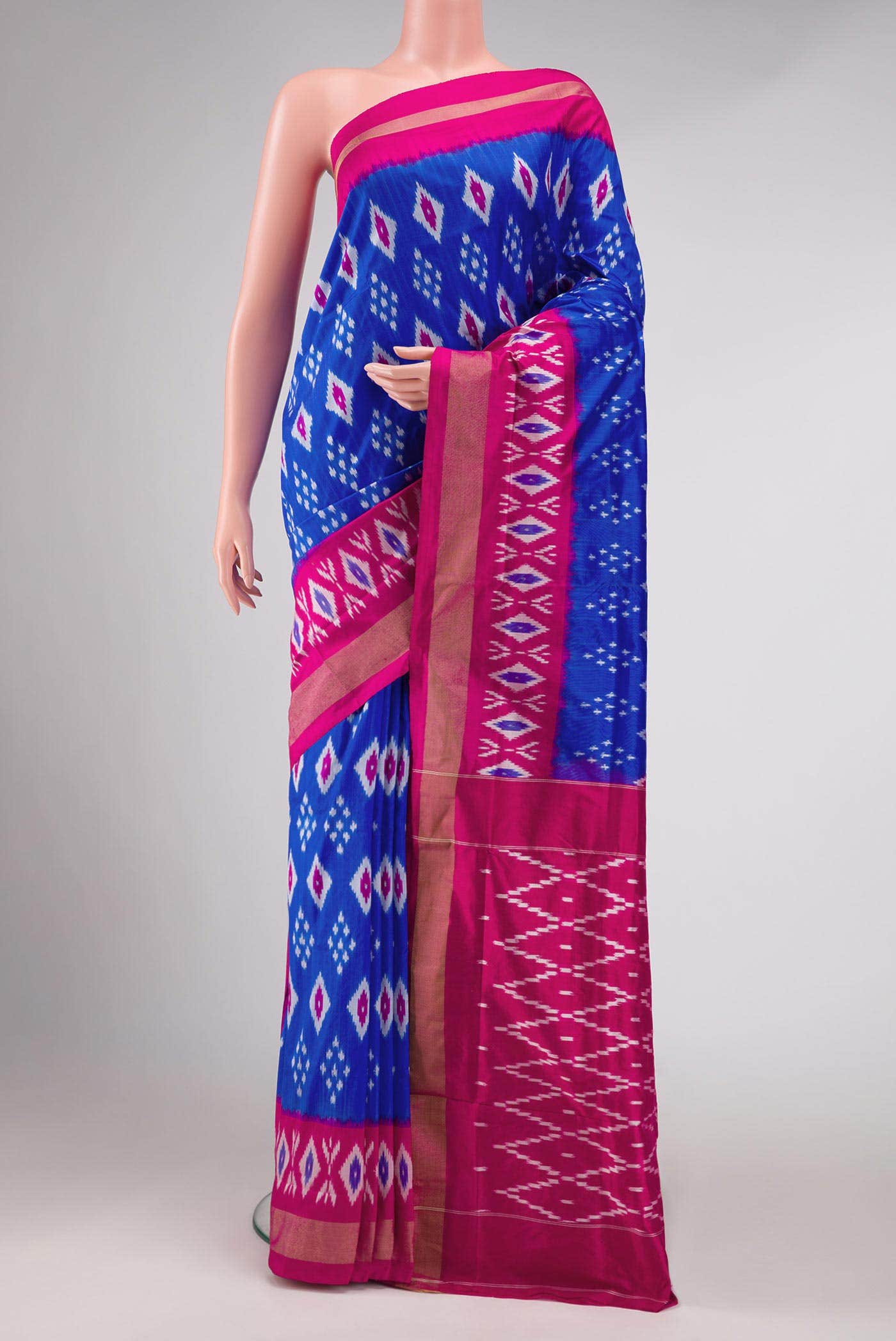 Royal Blue Dual Tone Pochampally Silk Saree