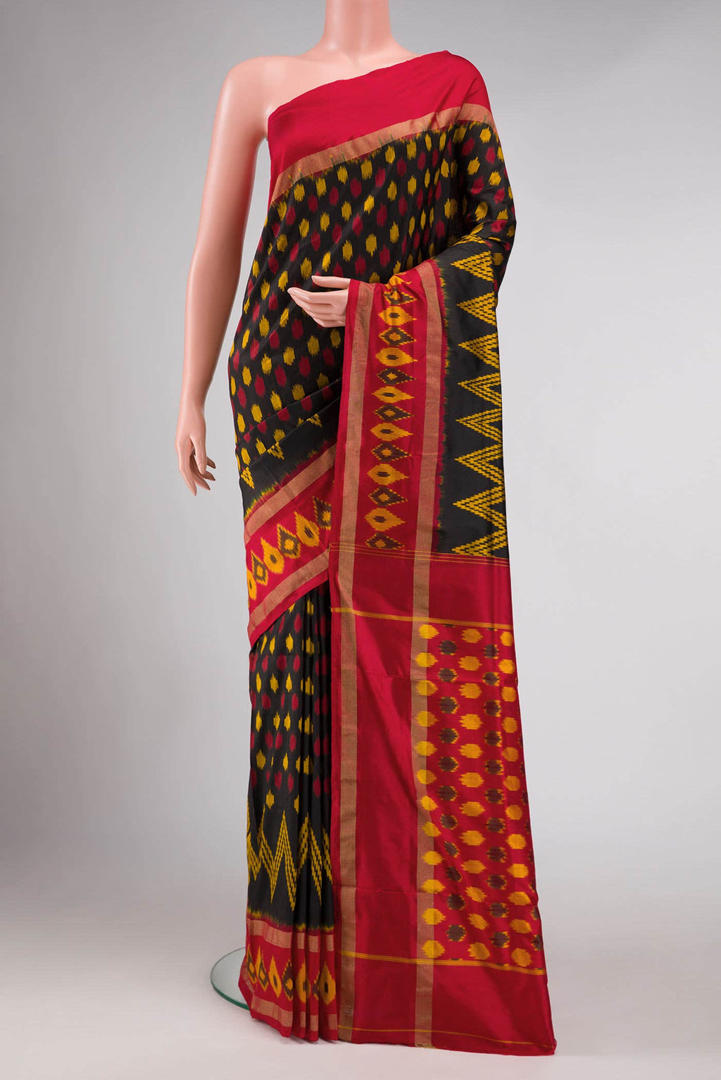 Black Pochampally Silk Saree