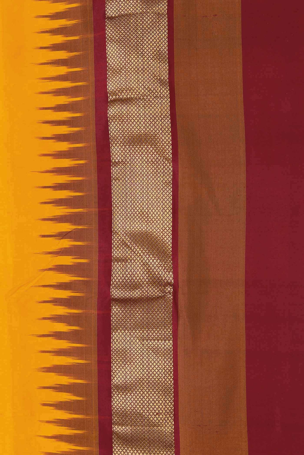 Yellow Pochampally Silk Saree