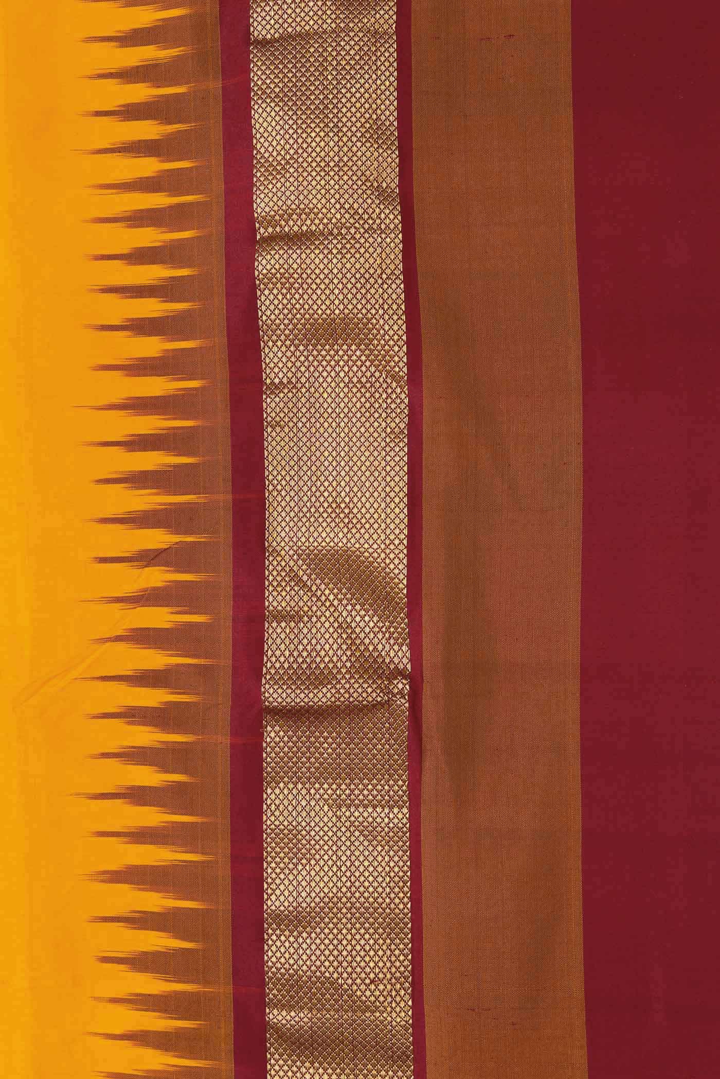 Yellow Pochampally Silk Saree