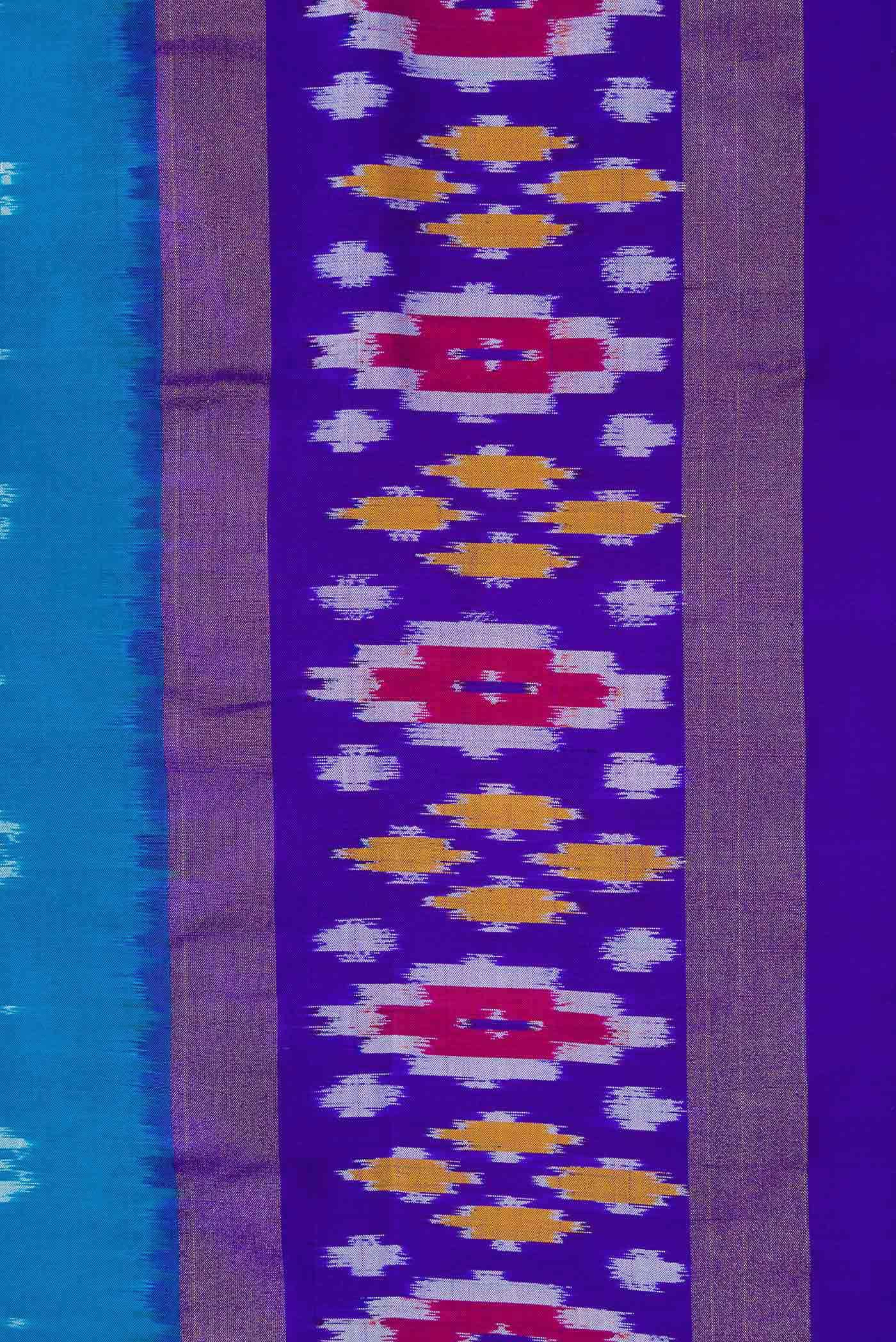 Sky Blue Pochampally Silk Saree