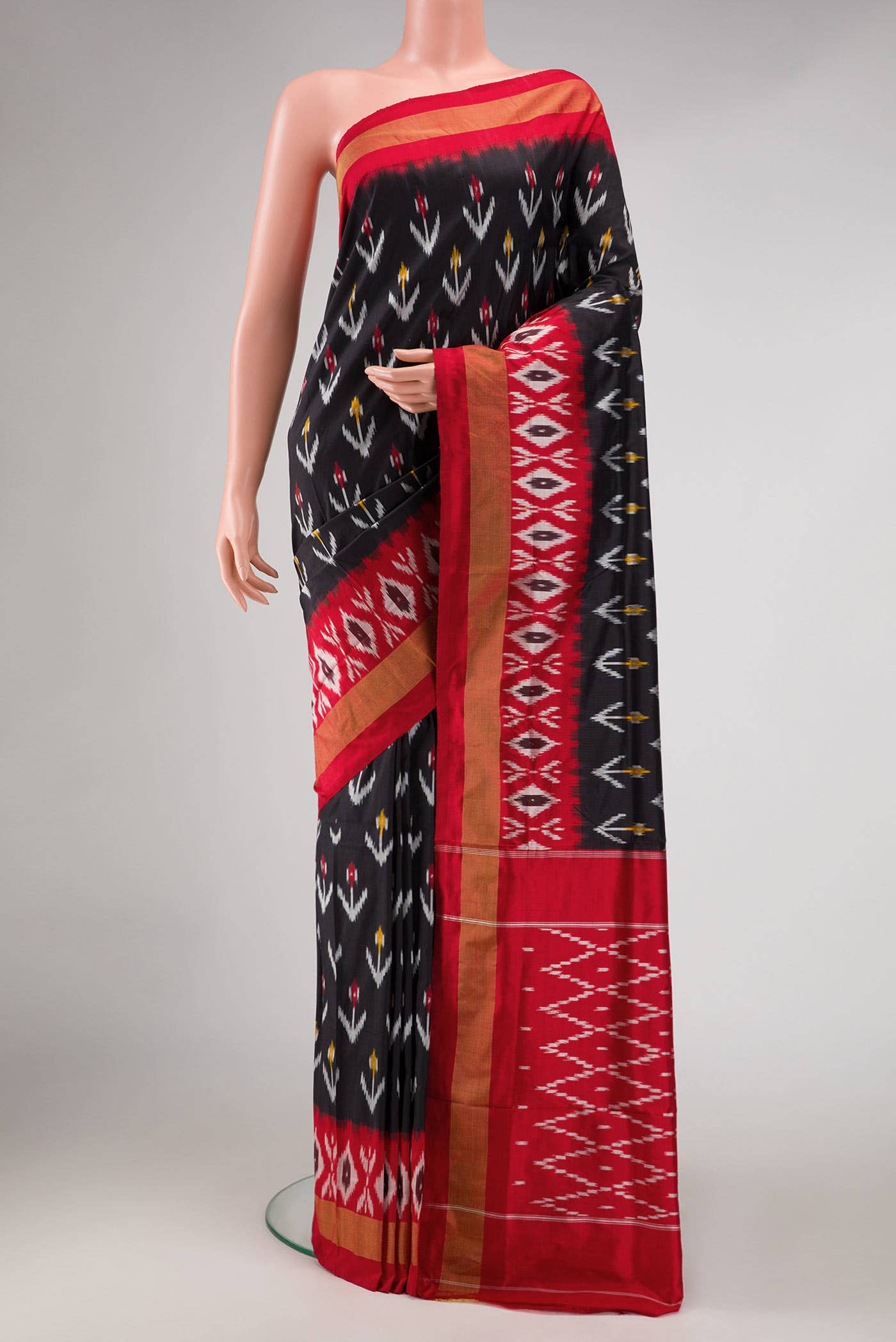 Black Double Ikat Saree