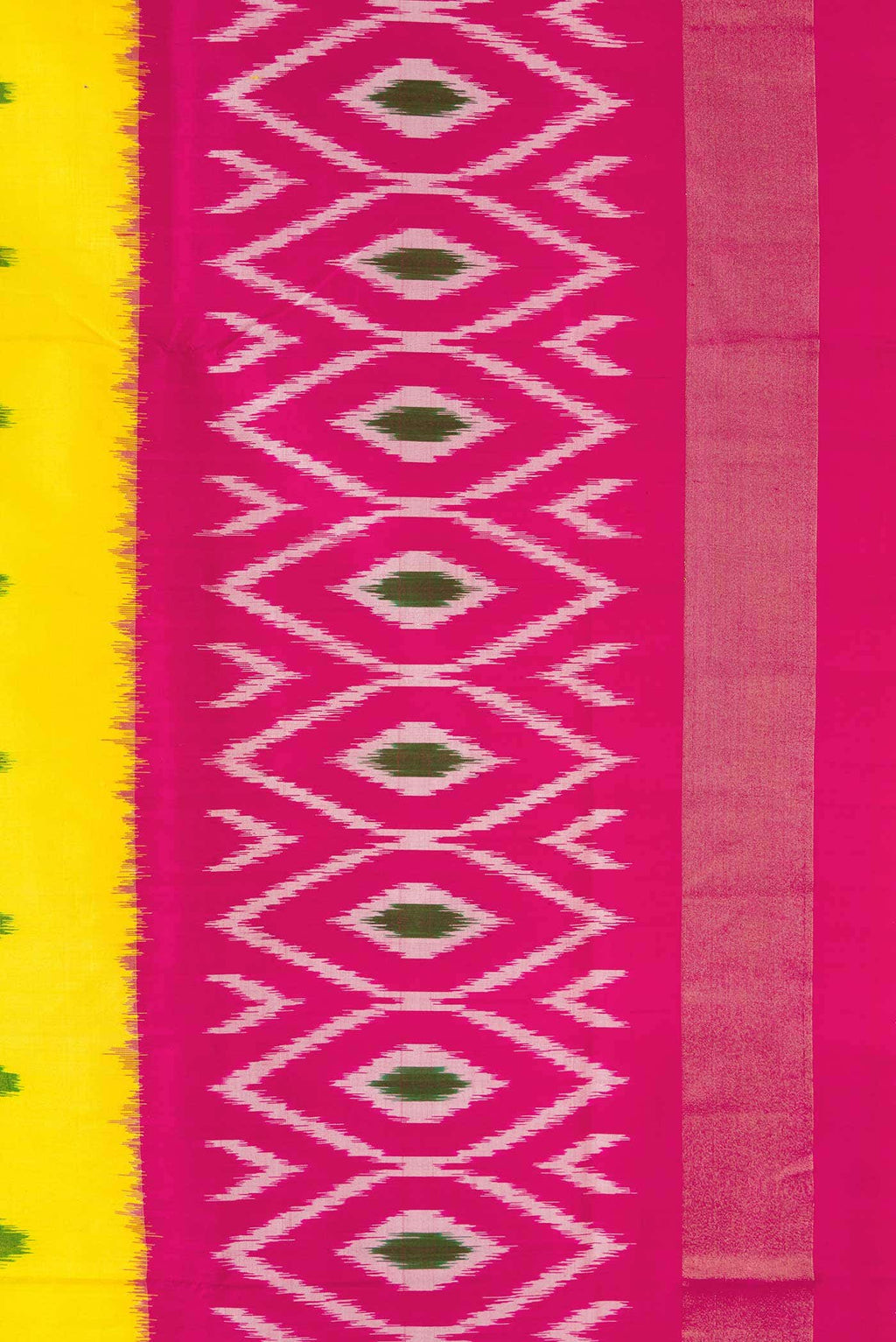 Yellow Pochampally Silk Saree