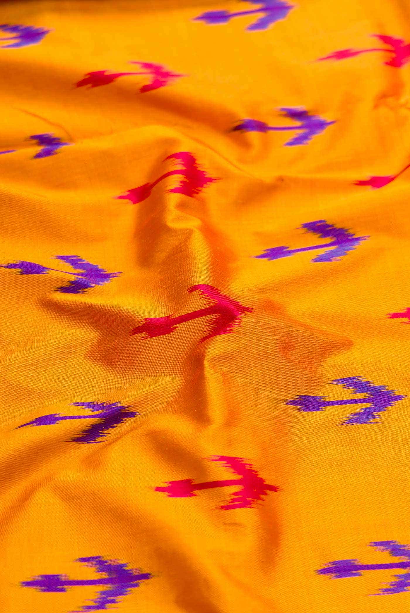 Mustard Double Ikat Saree