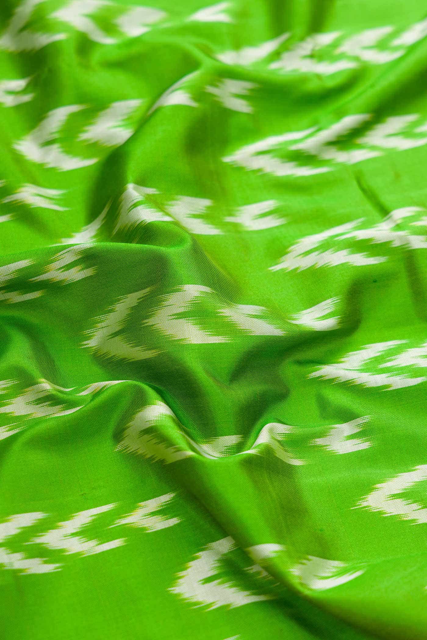 Parrot Green Pochampally Silk Saree