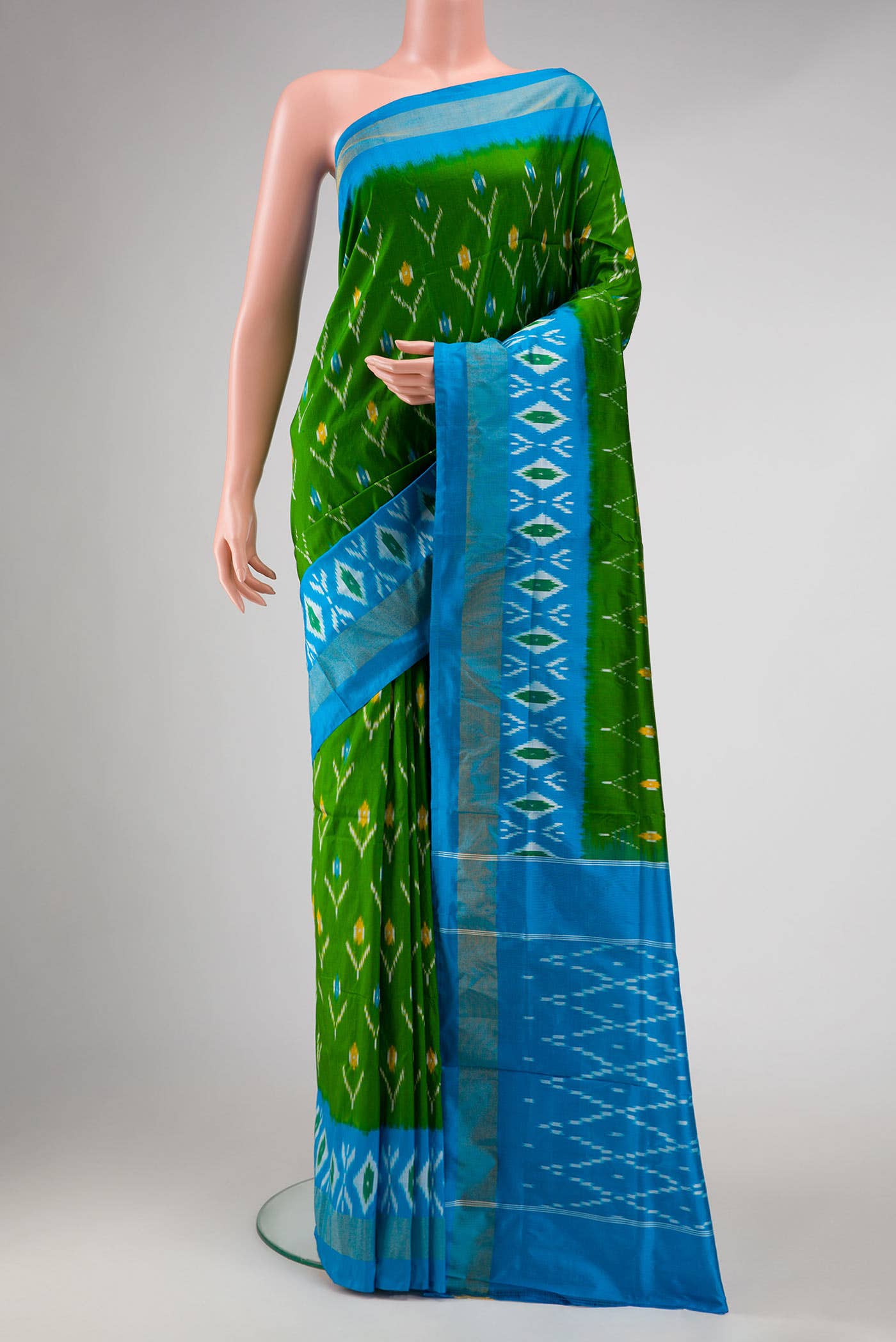 Green Double Ikat Saree