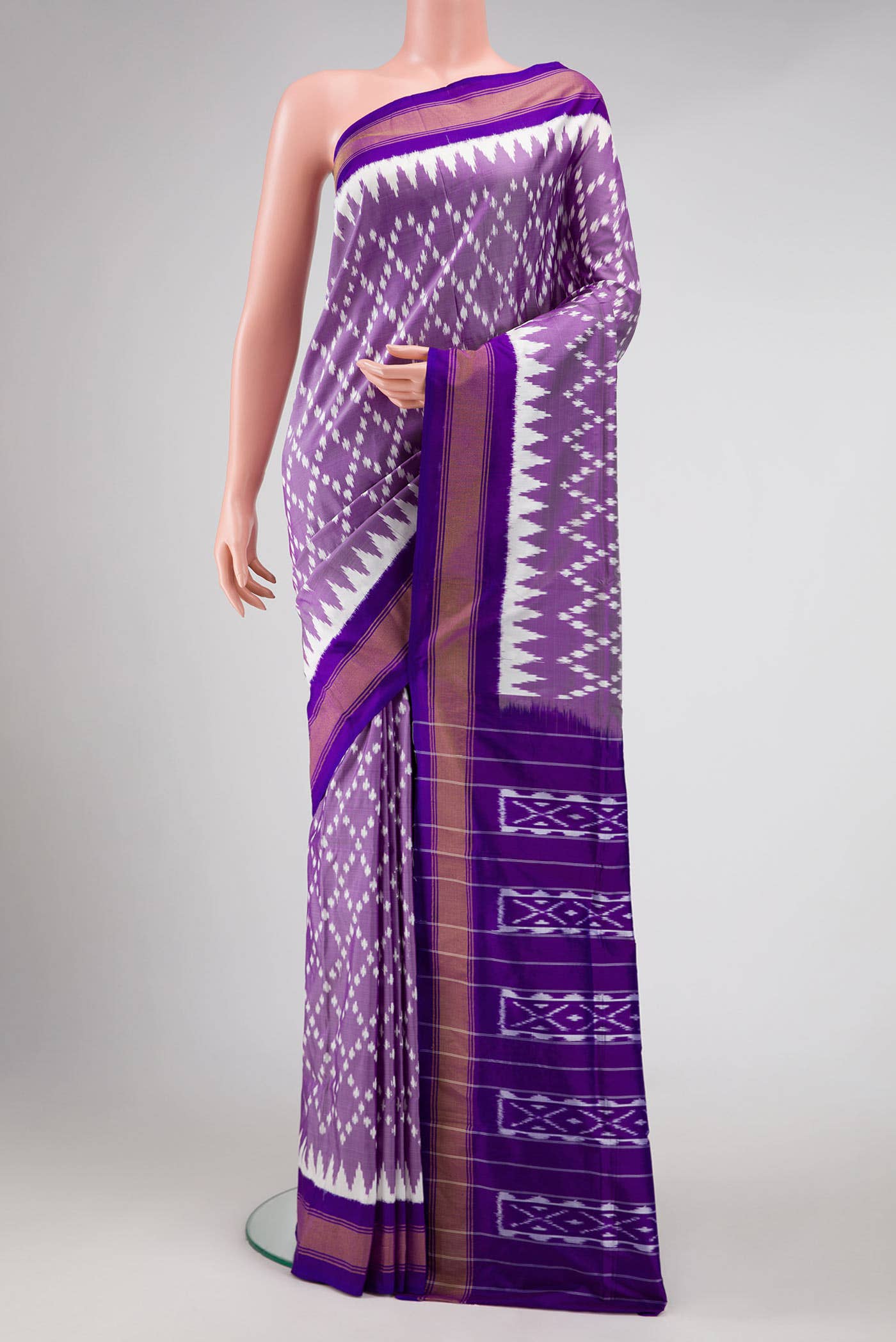 Violet Pochampally Silk Saree