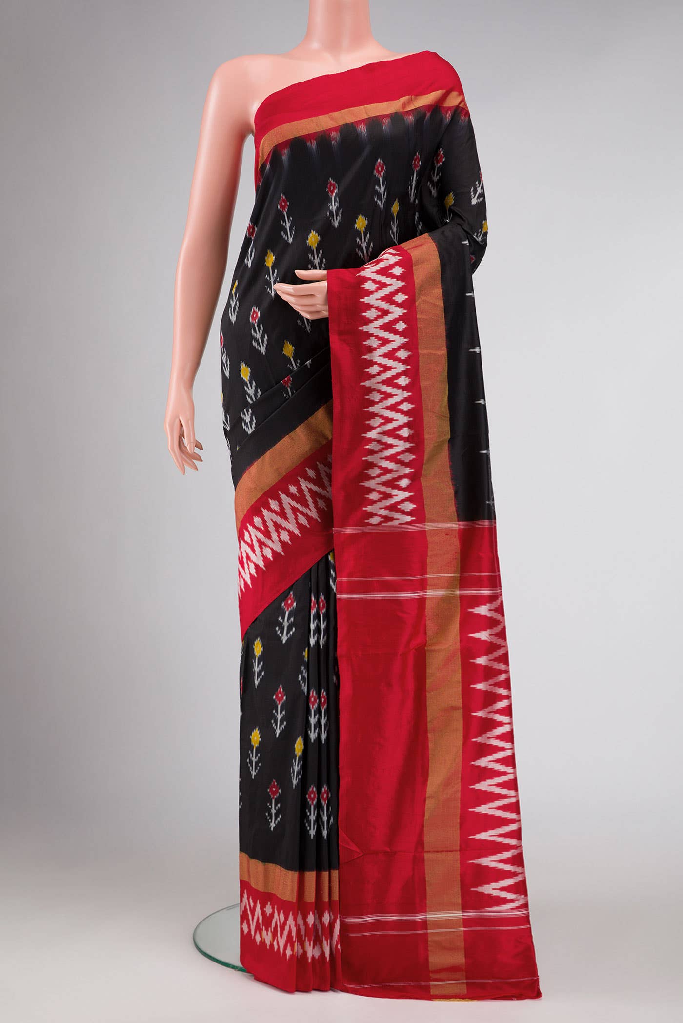 Black Double Ikat Saree