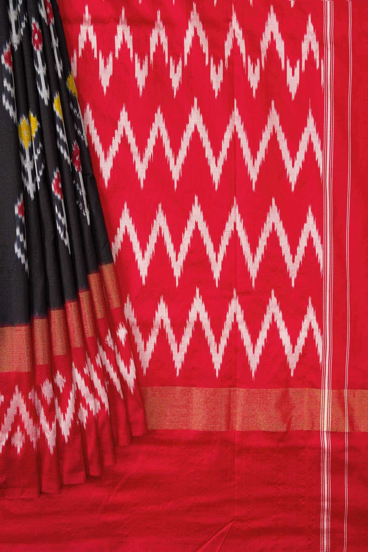 Black Double Ikat Saree