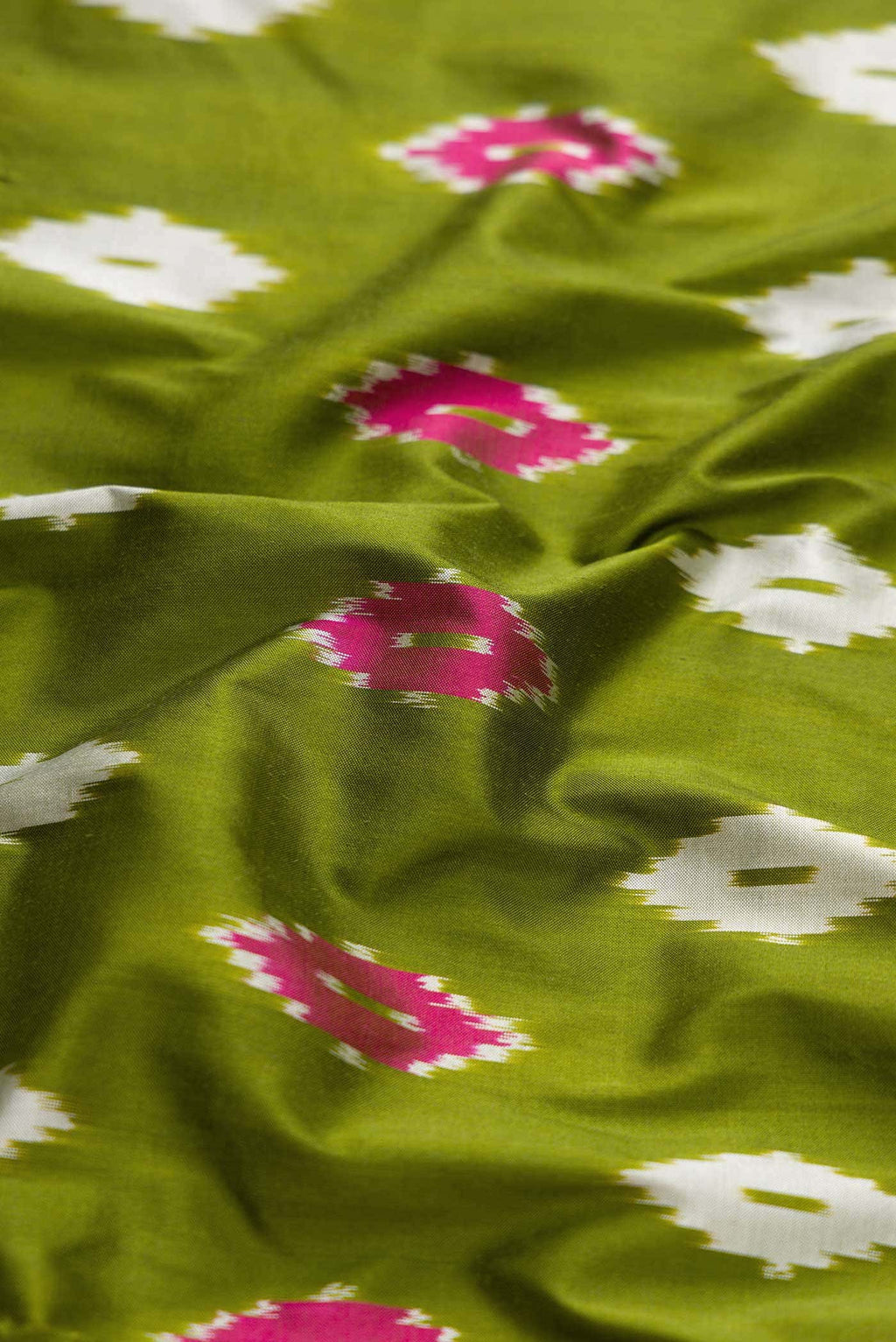 Parrot Green Pochampally Silk Saree
