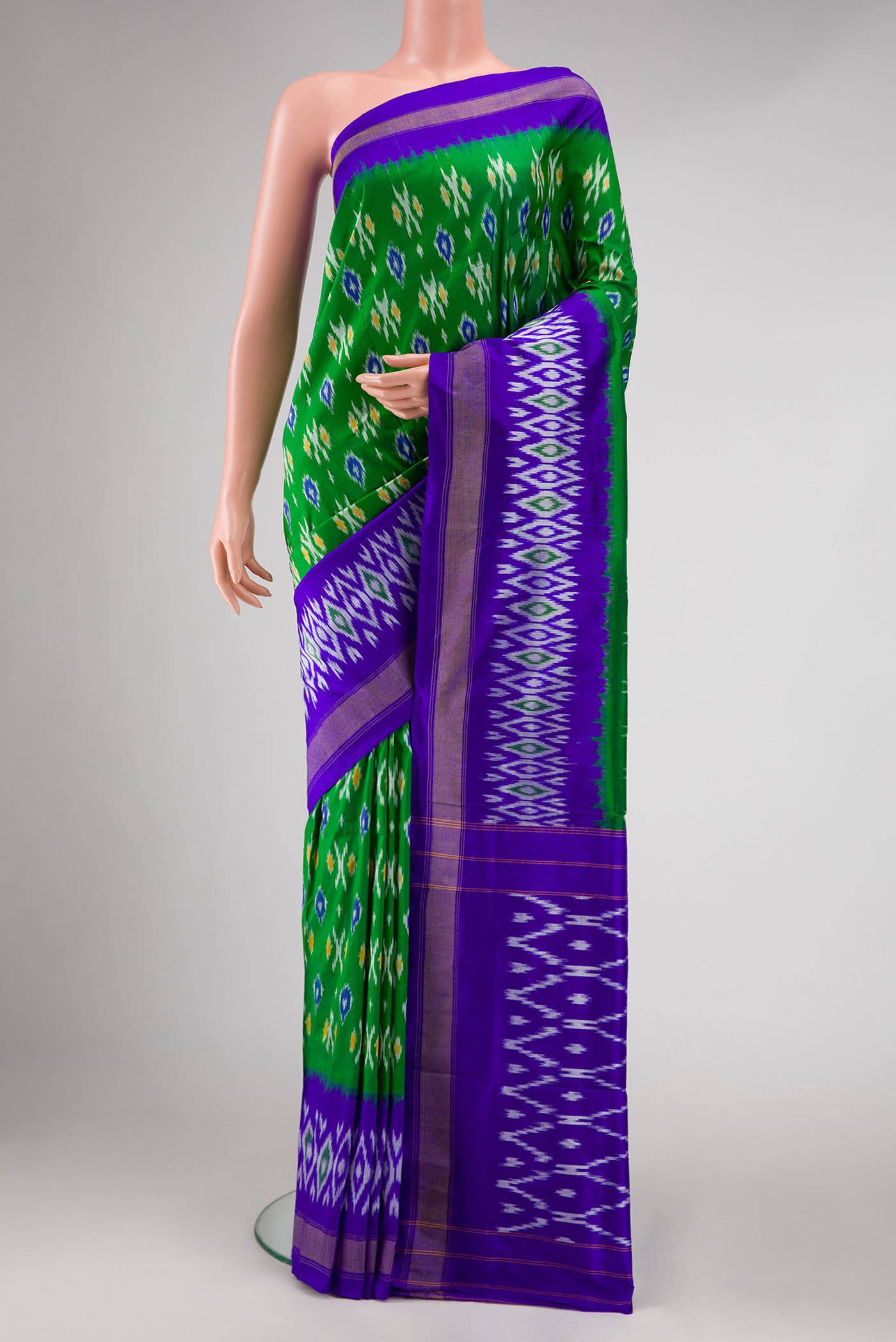 Green Double Ikat Saree