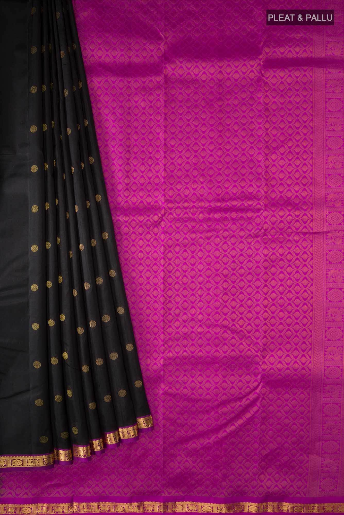 Black Kanchipuram Silk Saree