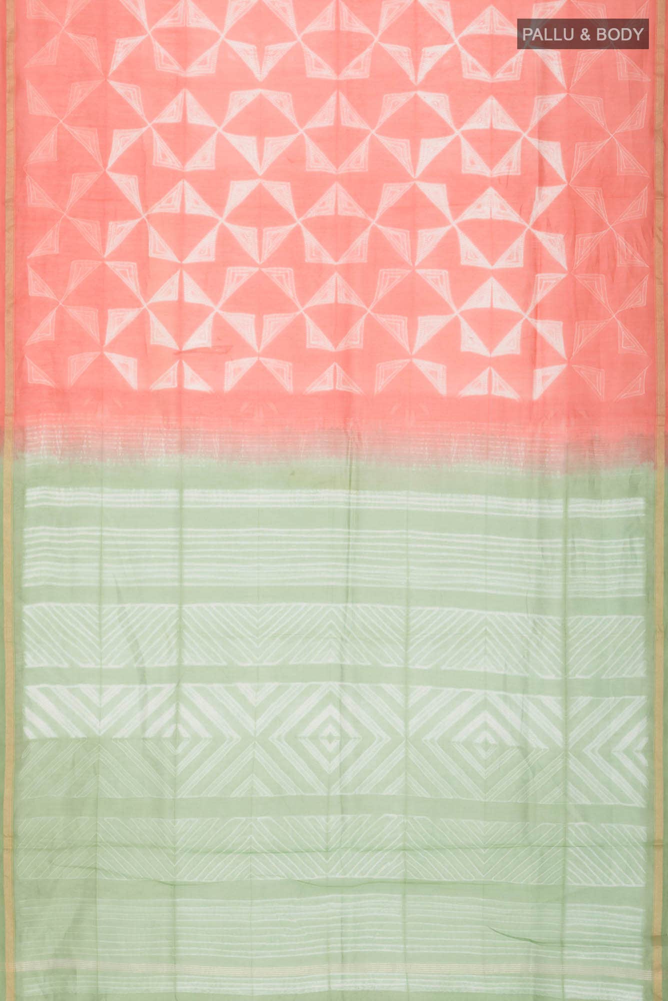 Coral Chanderi Silk Cotton Saree
