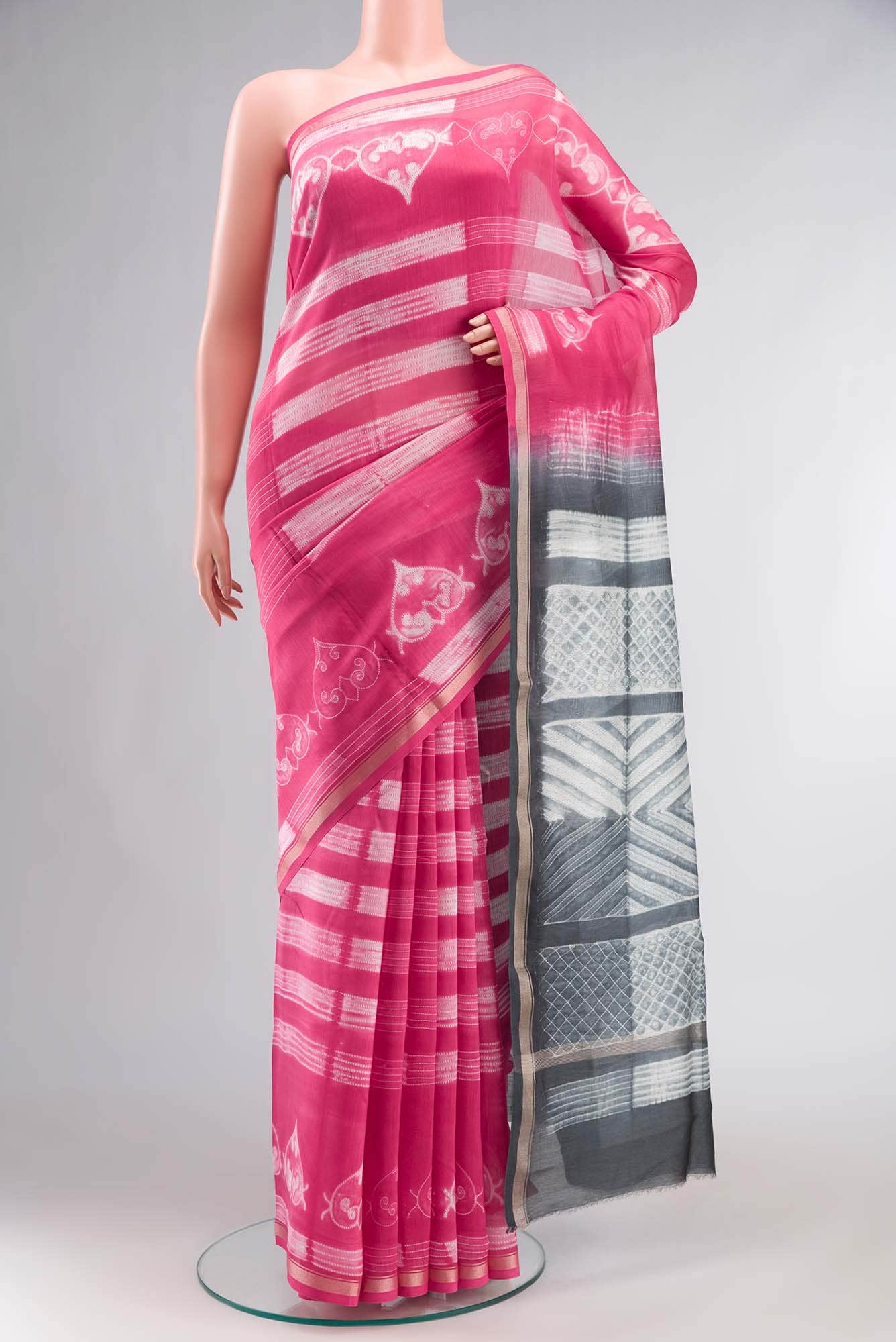 Pink Chanderi Silk Cotton Saree
