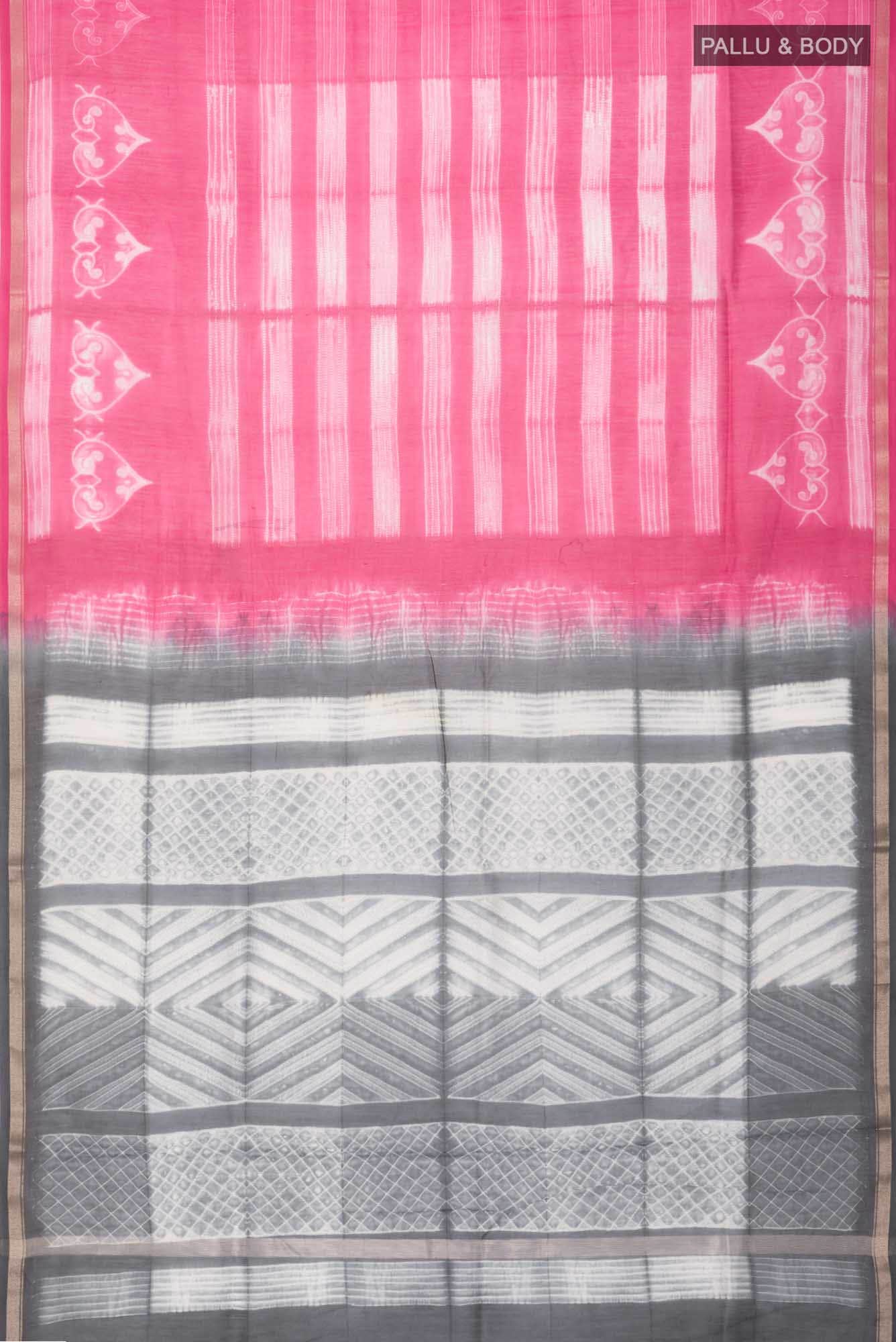 Pink Chanderi Silk Cotton Saree