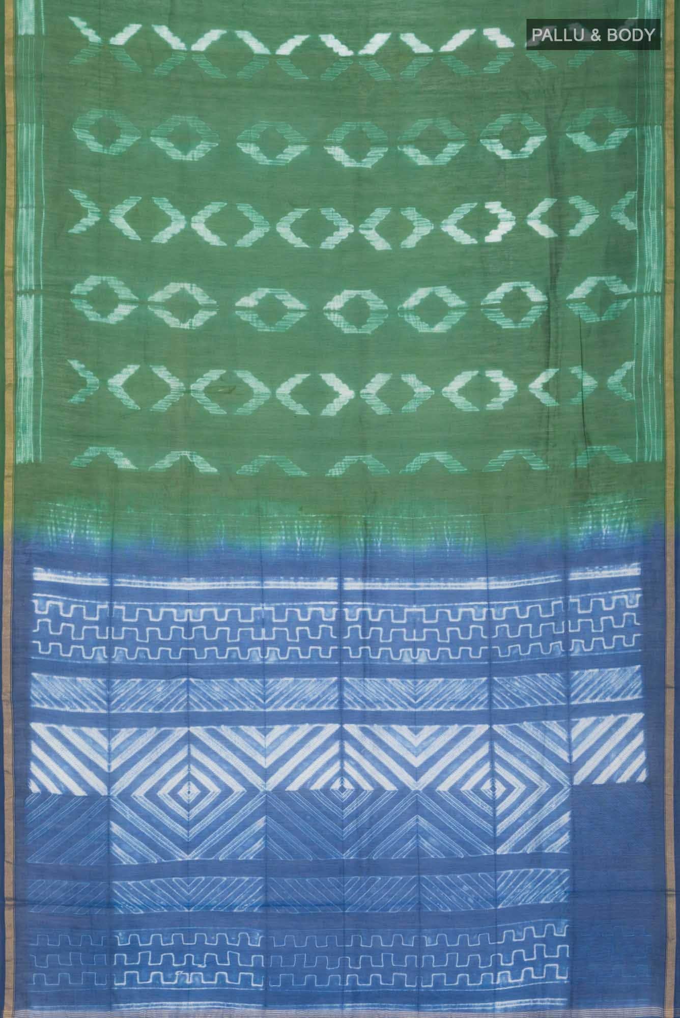 Green Chanderi Silk Cotton Saree