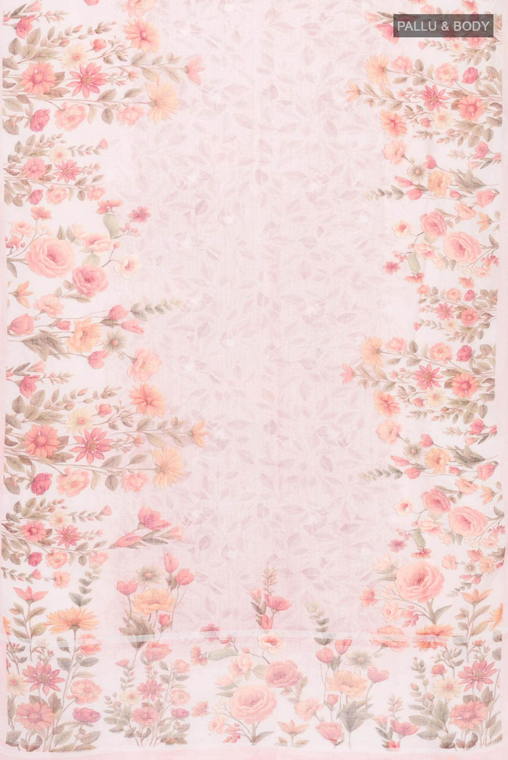 Peach Linen Cotton Saree