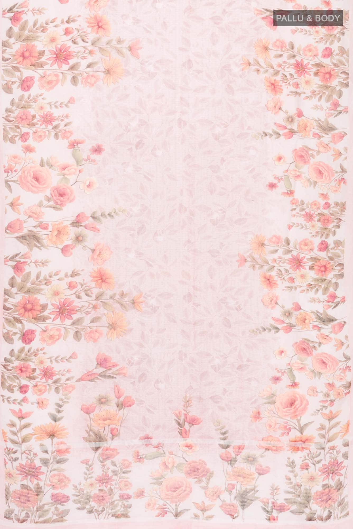 Peach Linen Cotton Saree