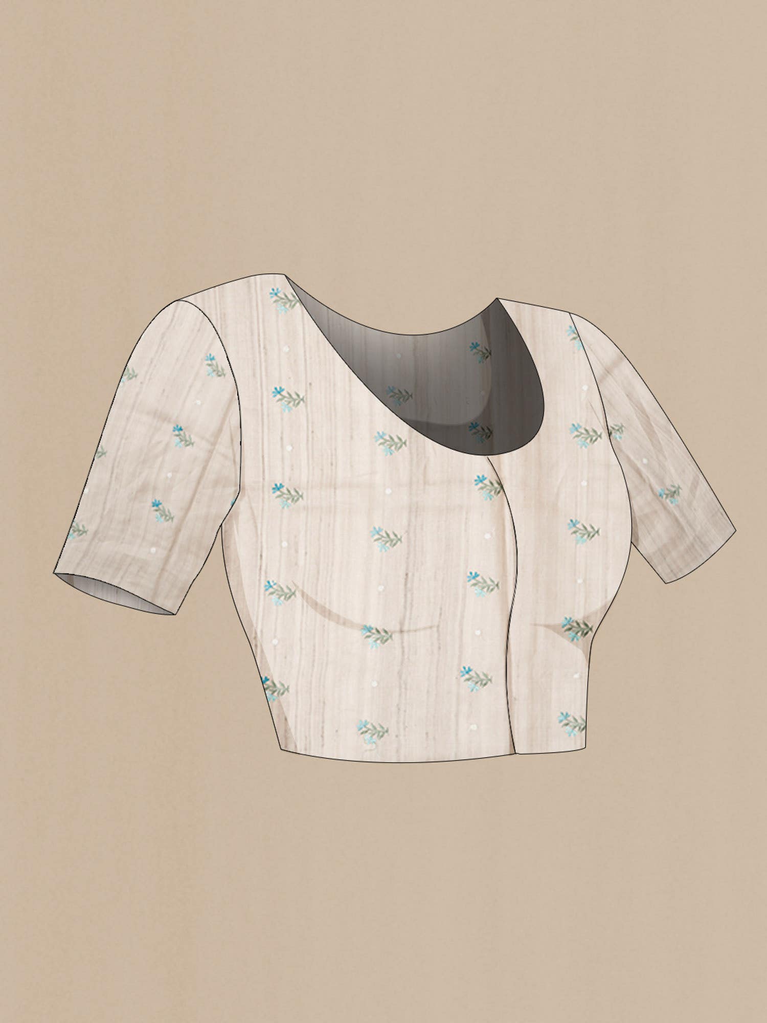 Beige Bhagalpuri Tussar Silk Saree