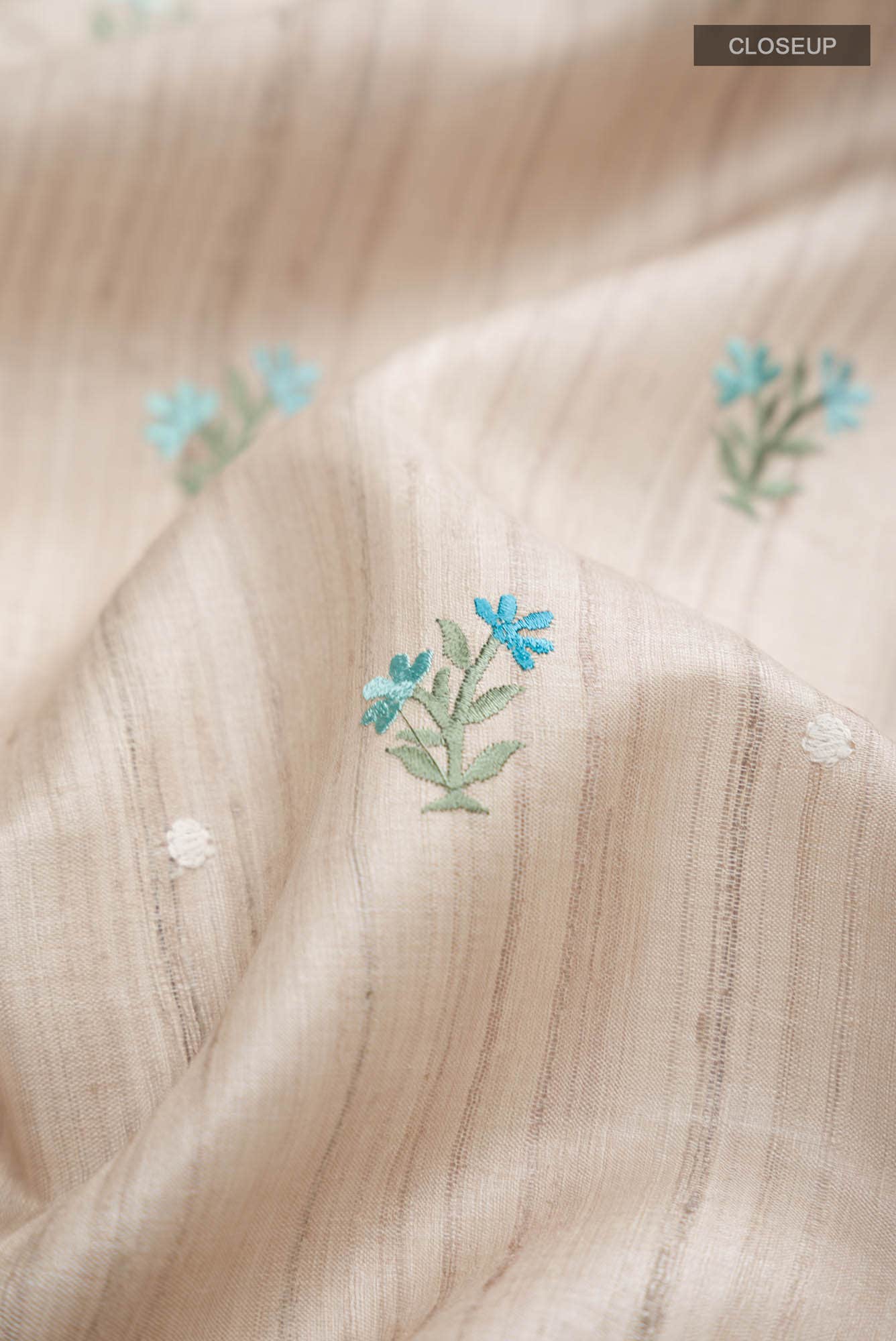 Beige Bhagalpuri Tussar Silk Saree