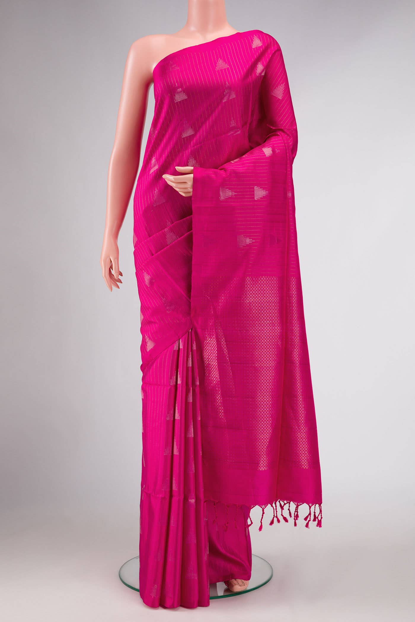 Pink Dual Tone Soft Silk Saree