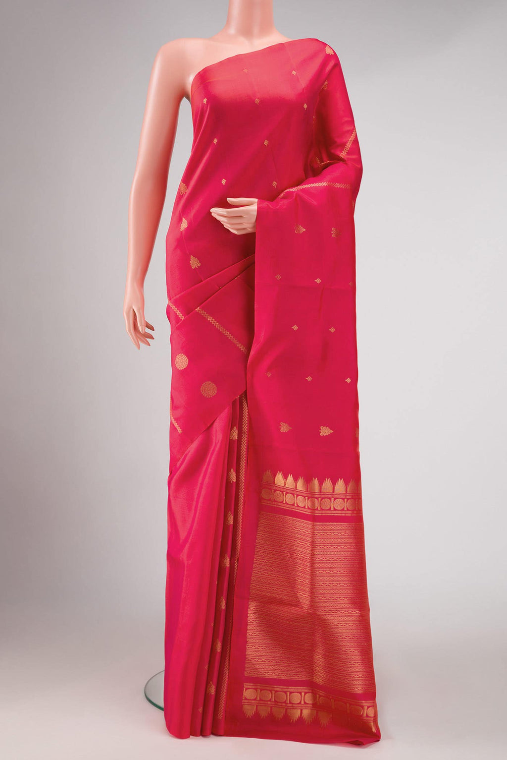 Dark Pink Dual Tone Soft Silk Saree