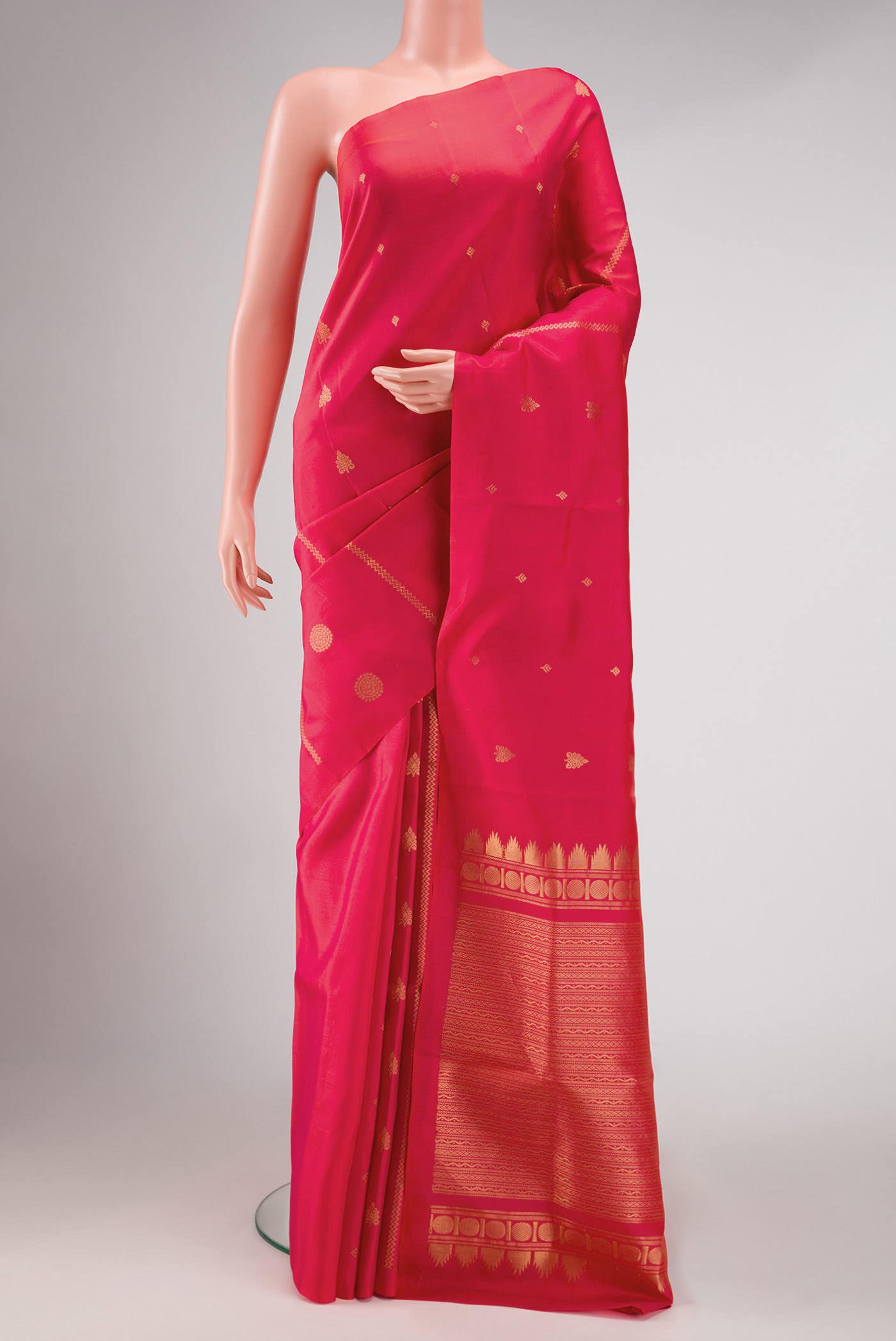 Dark Pink Dual Tone Soft Silk Saree