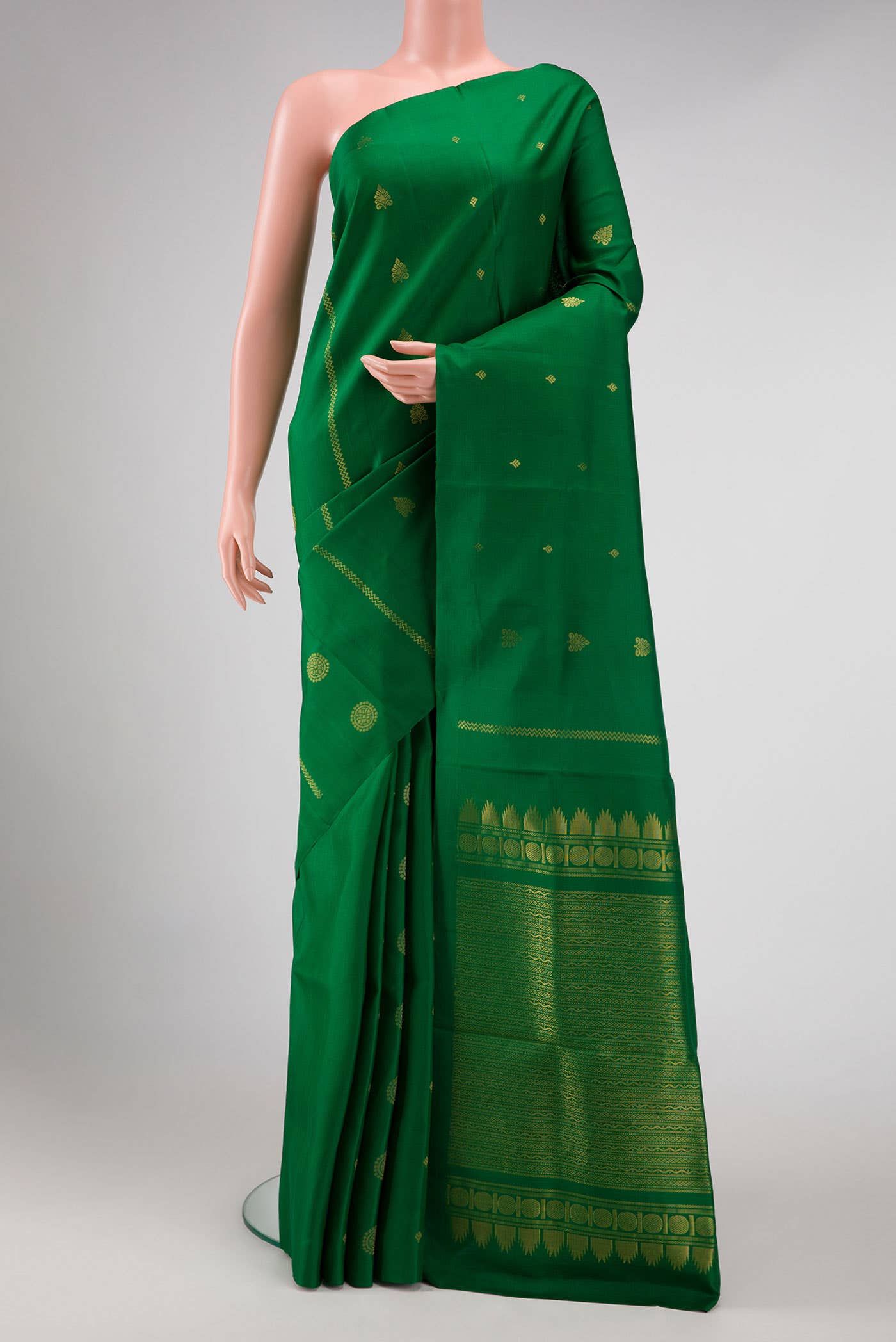 Green Dual Tone Soft Silk Saree