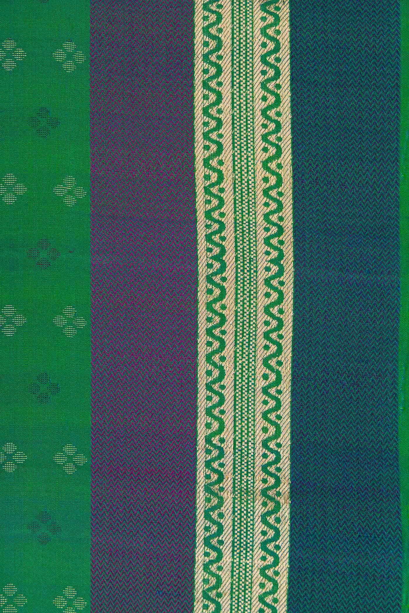 Green Dual Tone Soft Silk Saree