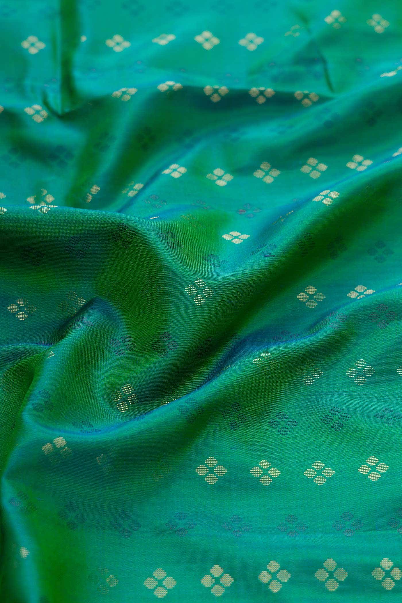 Green Dual Tone Soft Silk Saree