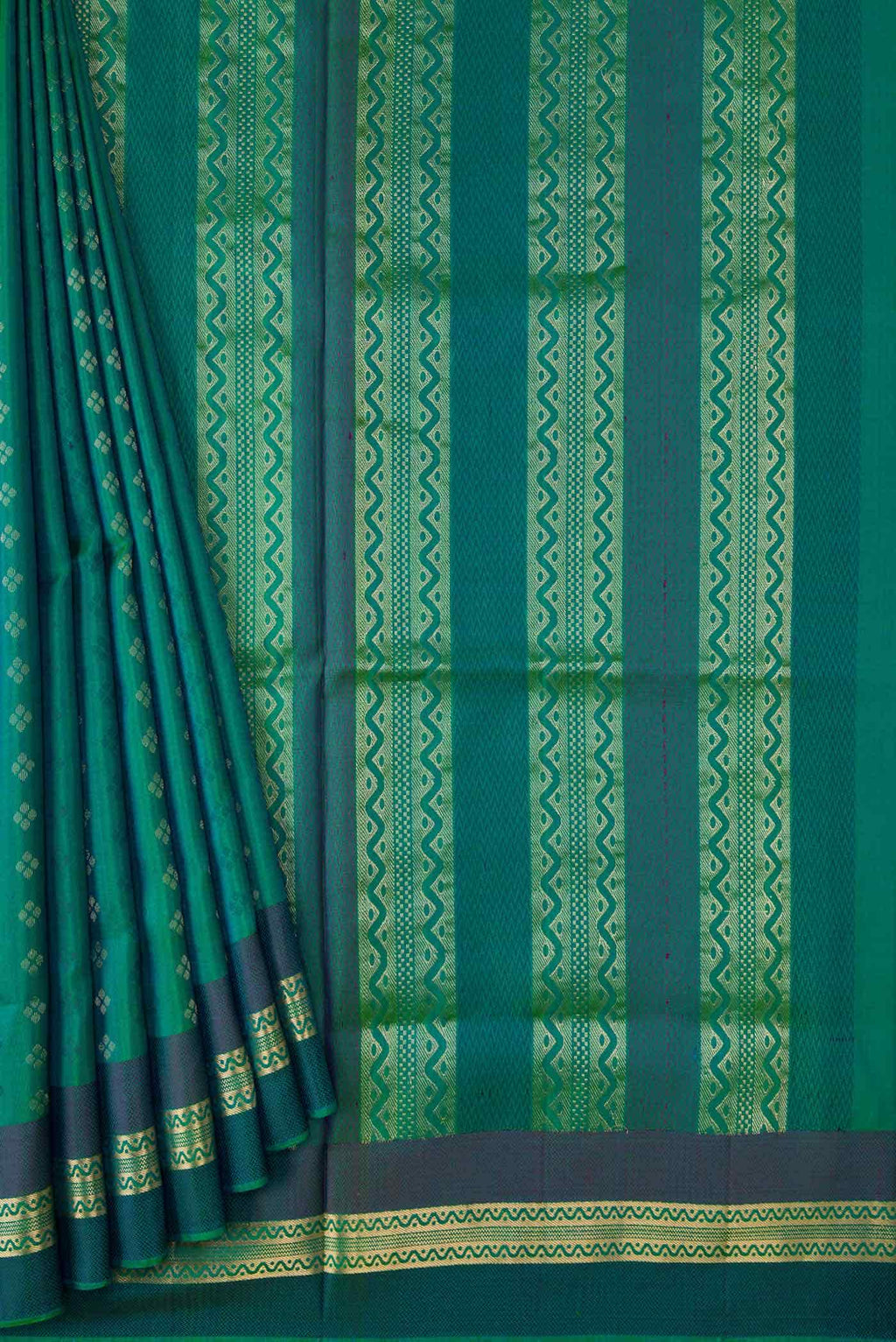 Green Dual Tone Soft Silk Saree