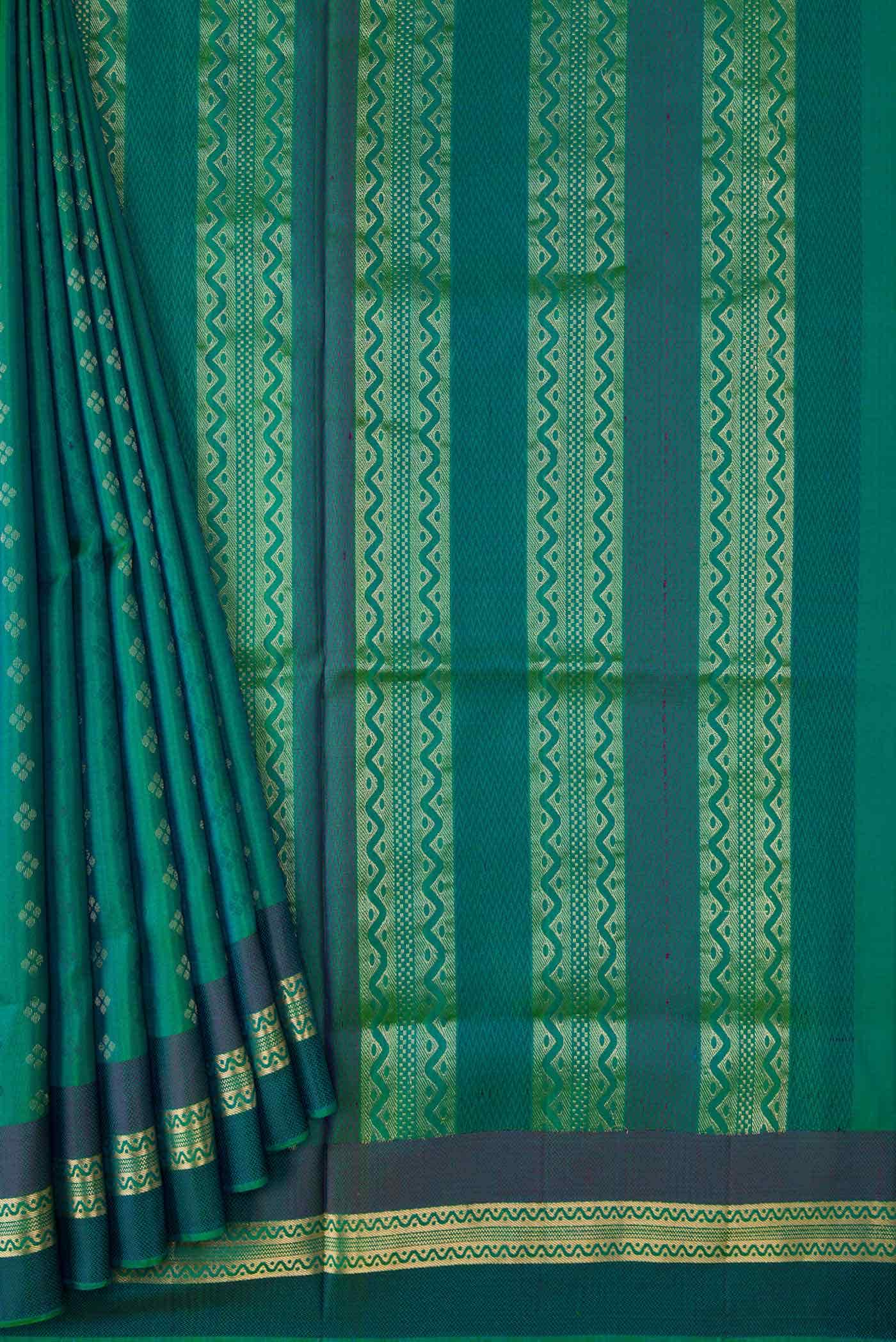 Green Dual Tone Soft Silk Saree