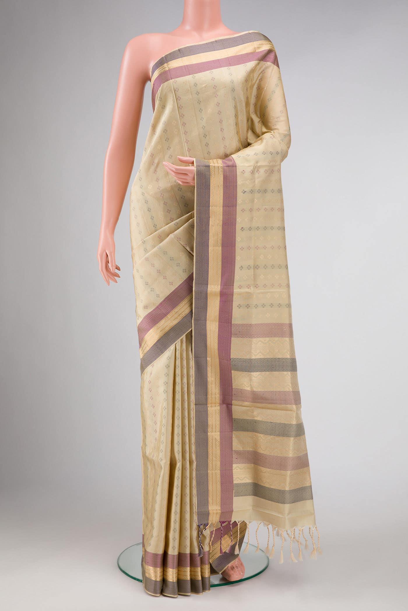 Beige Soft Silk Saree