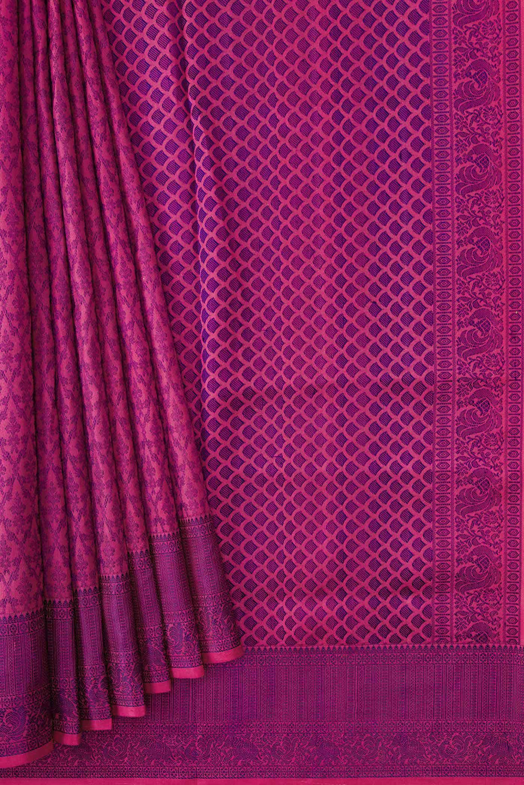 Pink Dual Tone Soft Silk Saree