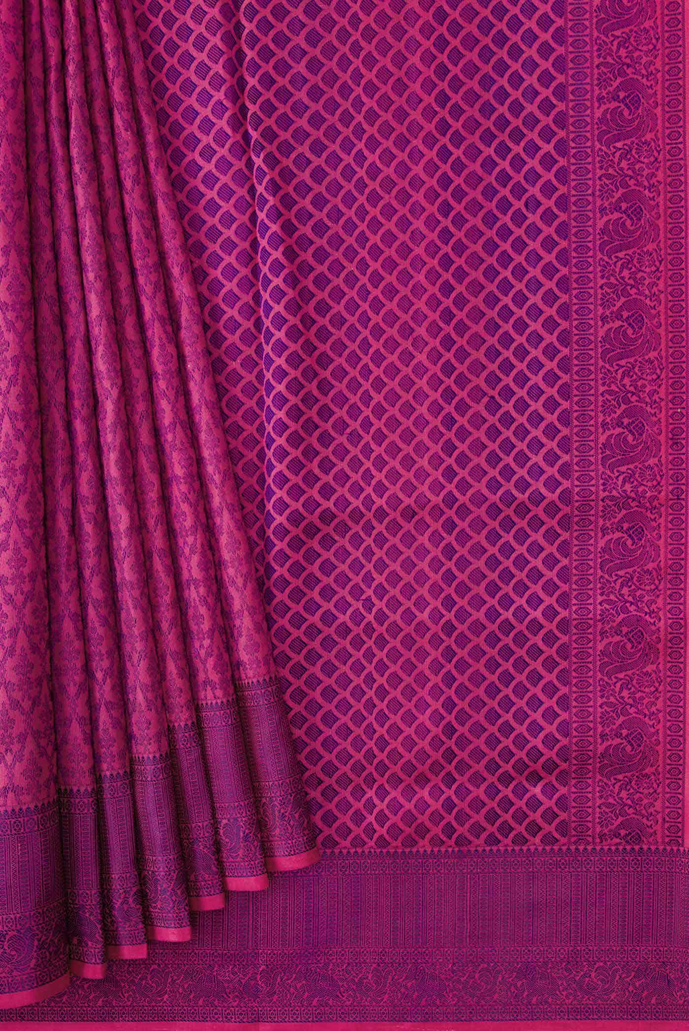 Pink Dual Tone Soft Silk Saree