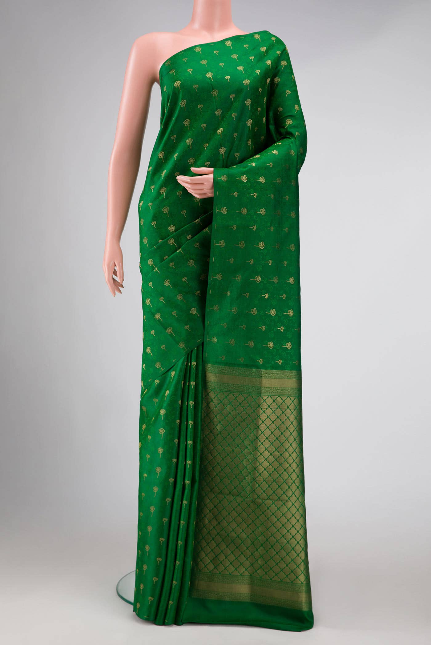 Green Dual Tone Soft Silk Saree