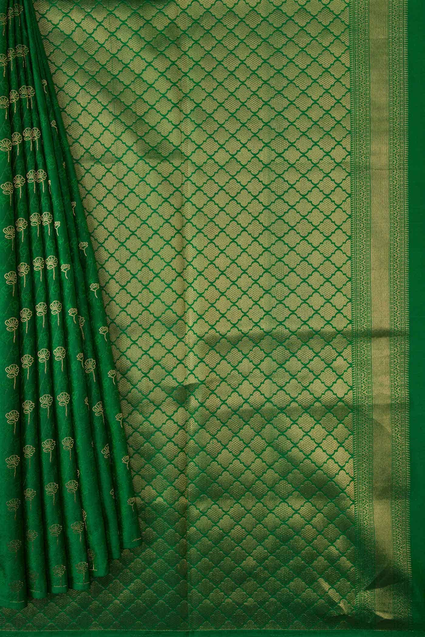 Green Dual Tone Soft Silk Saree