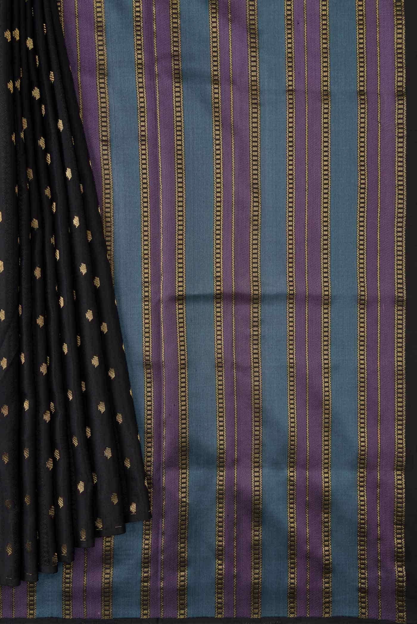 Black Dual Tone Soft Silk Saree