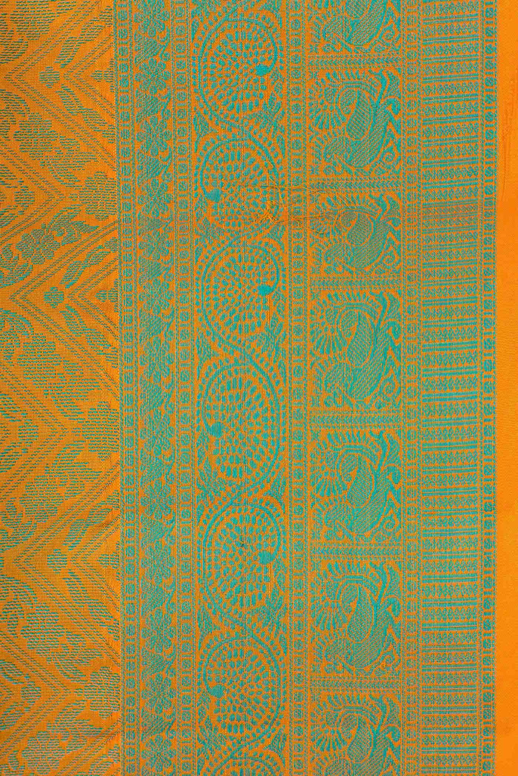 Orange Dual Tone Soft Silk Saree