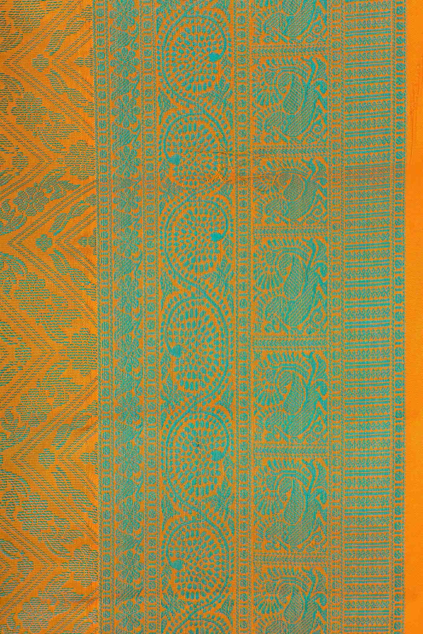Orange Dual Tone Soft Silk Saree
