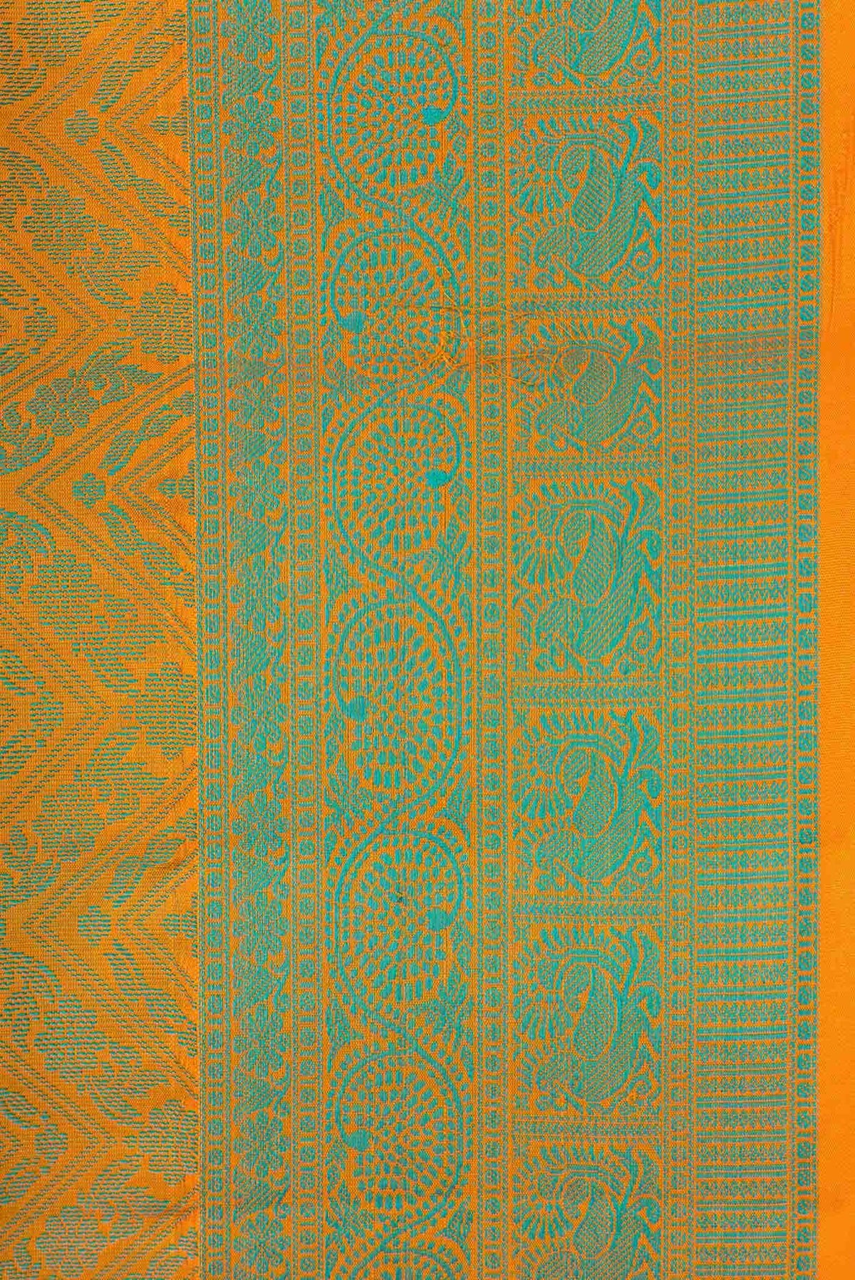 Orange Dual Tone Soft Silk Saree