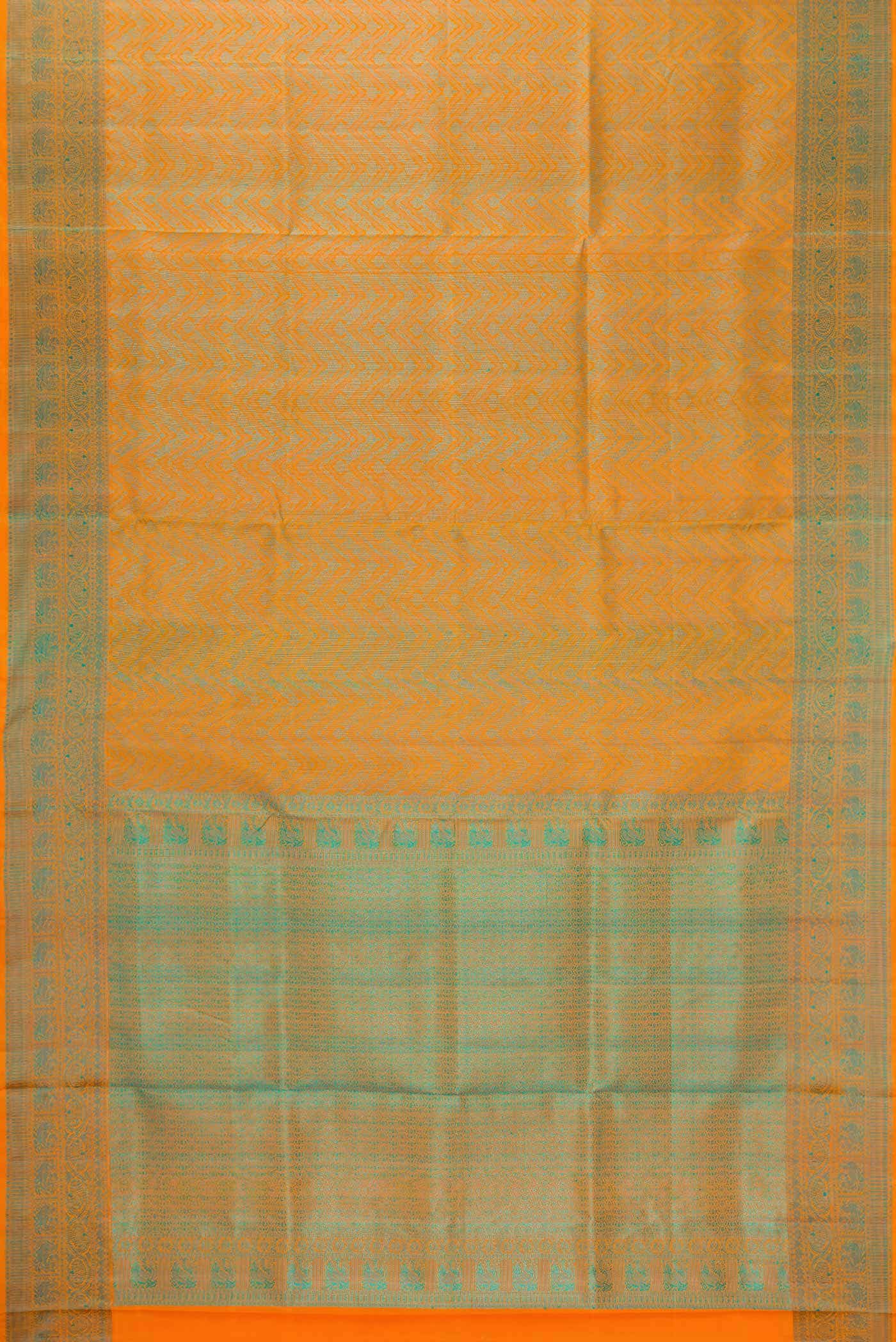 Orange Dual Tone Soft Silk Saree