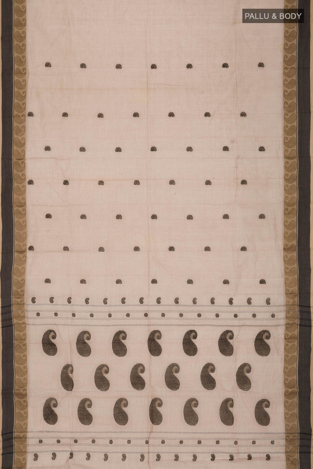 Beige Bengal Cotton Saree