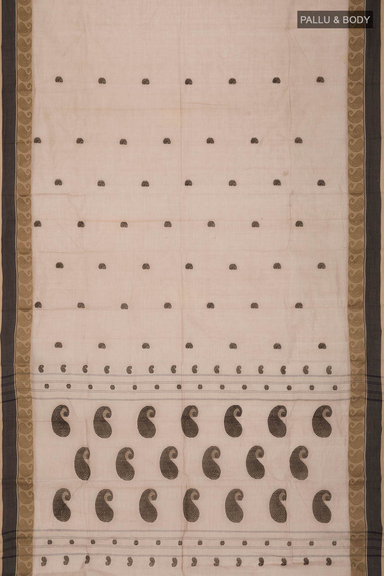Beige Bengal Cotton Saree