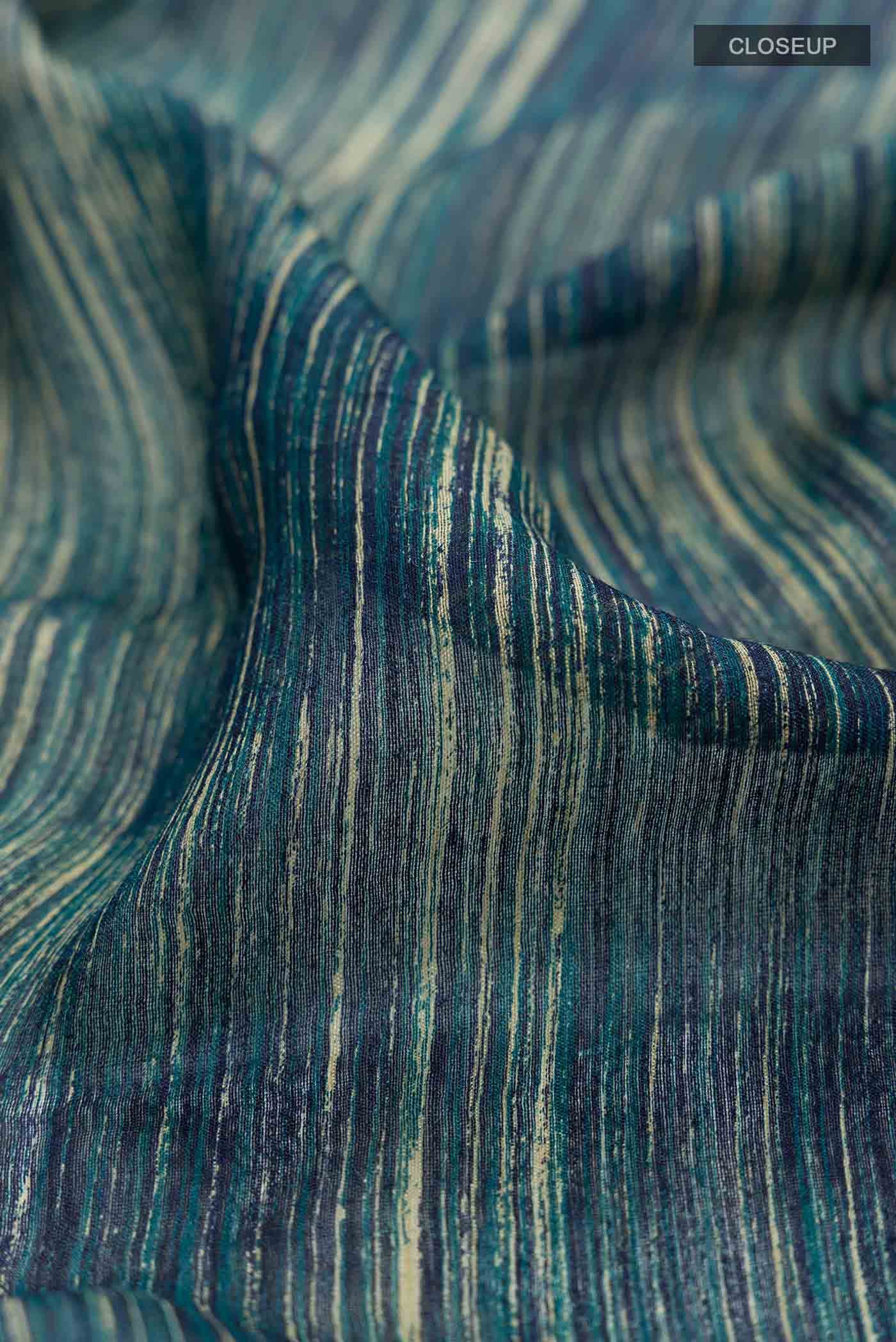 Blue Bhagalpuri Tussar Silk Saree