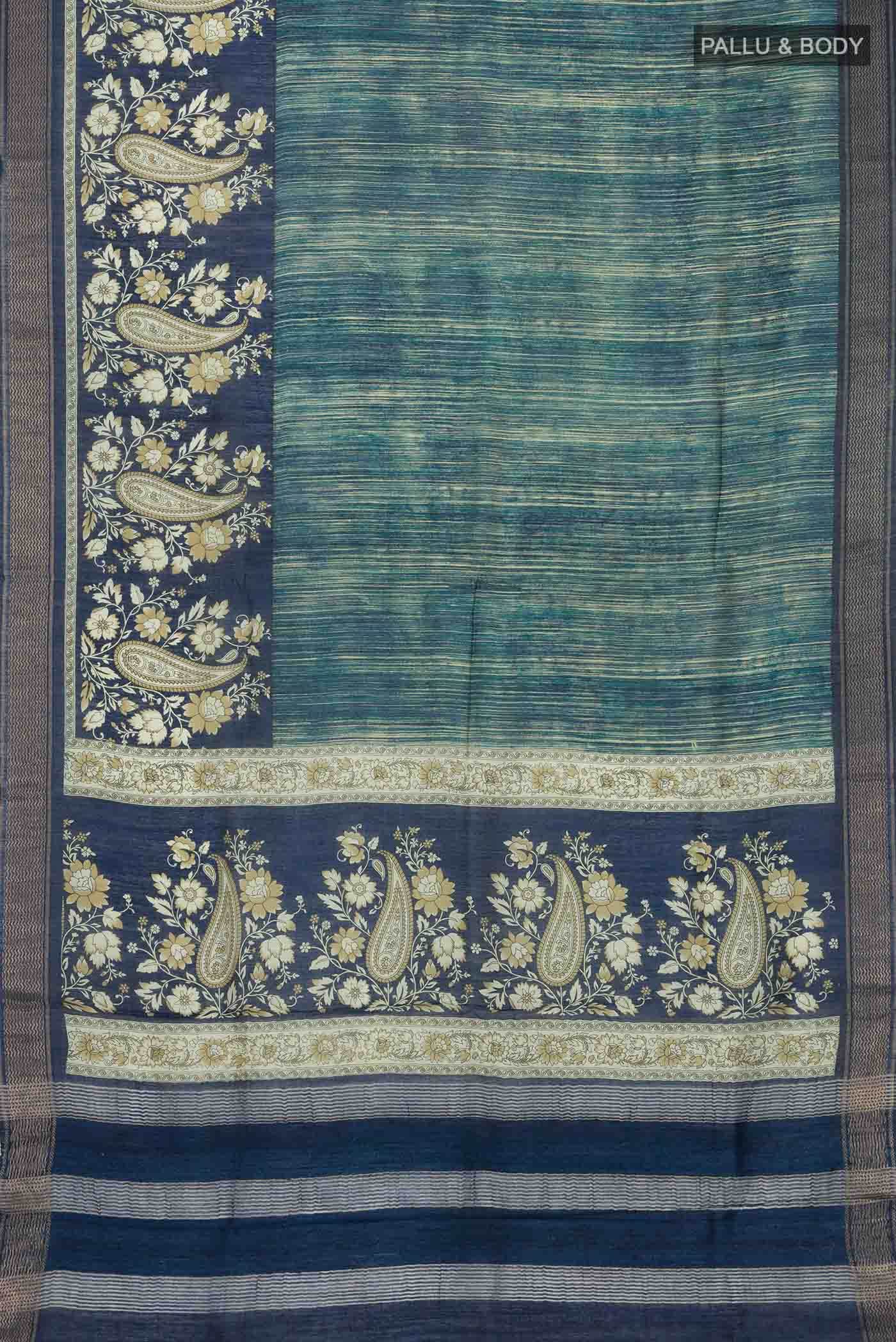 Blue Bhagalpuri Tussar Silk Saree