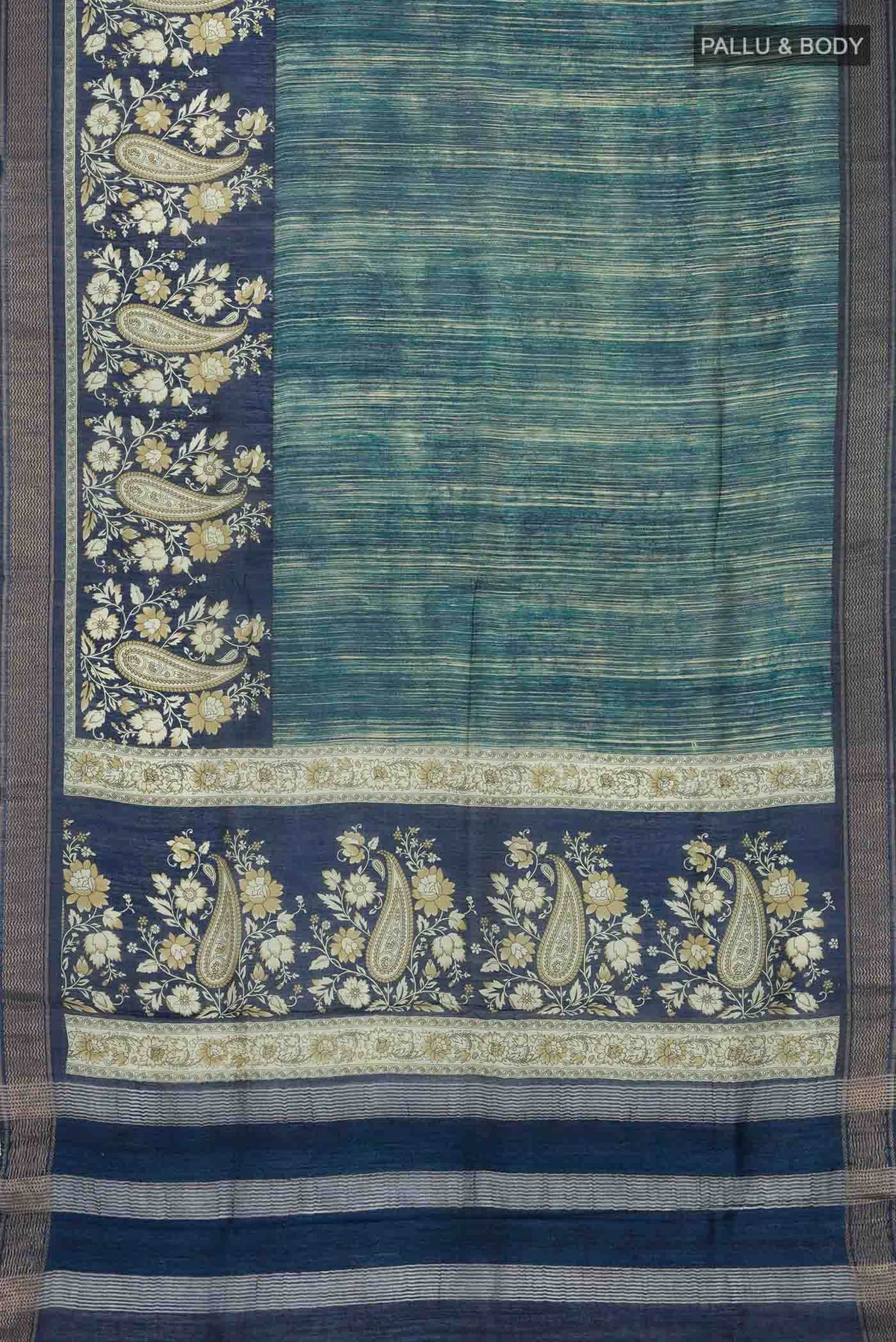 Blue Bhagalpuri Tussar Silk Saree