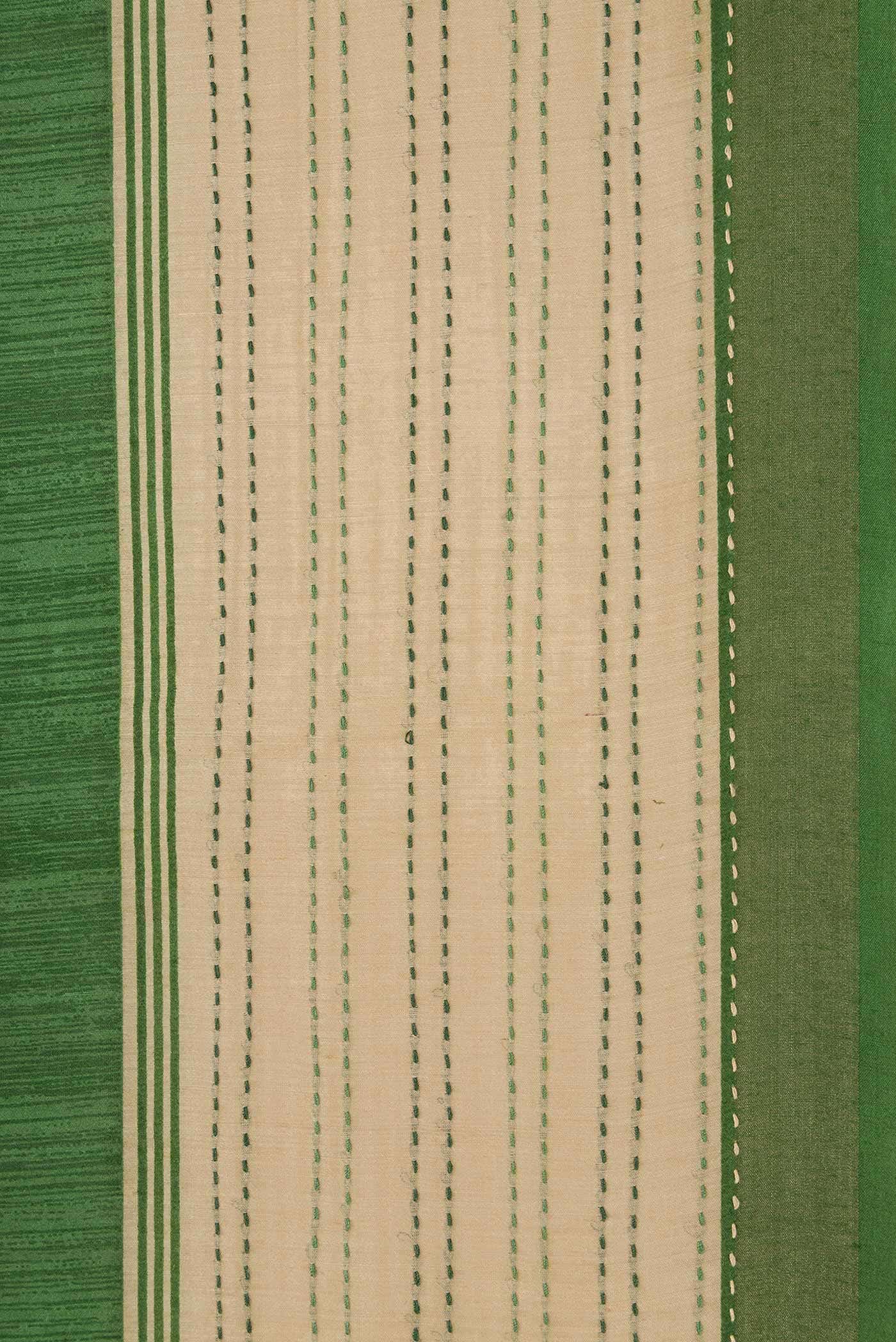 Green Dual Tone Tussar Silk Saree