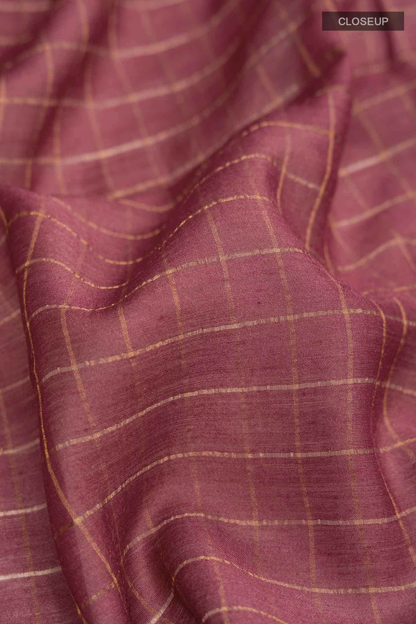 Mauve Tussar Silk Saree