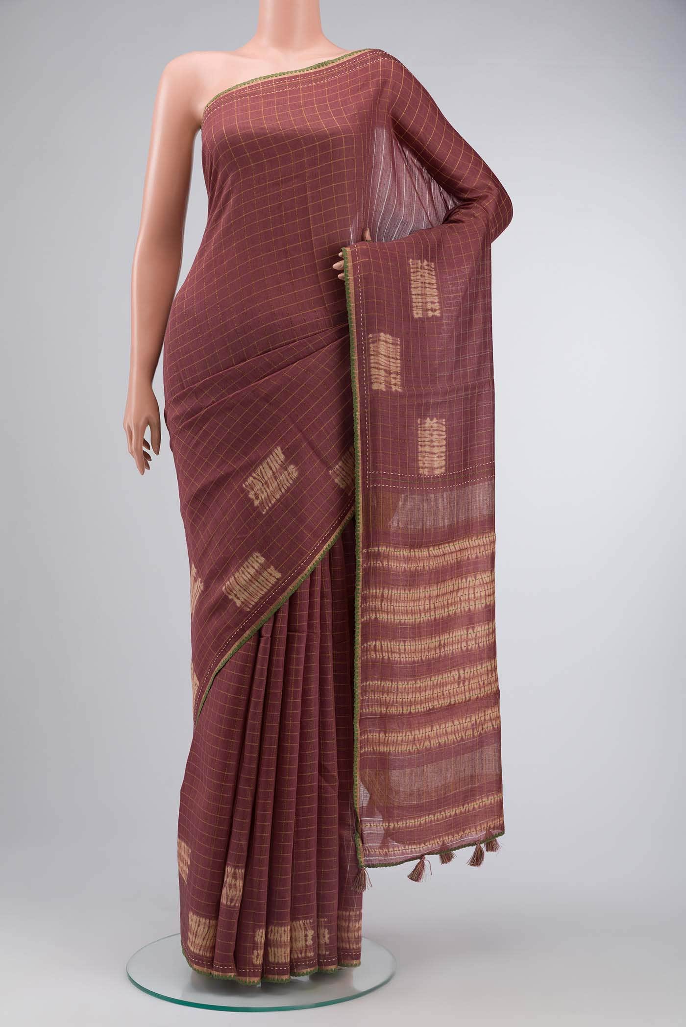 Mauve Tussar Silk Saree